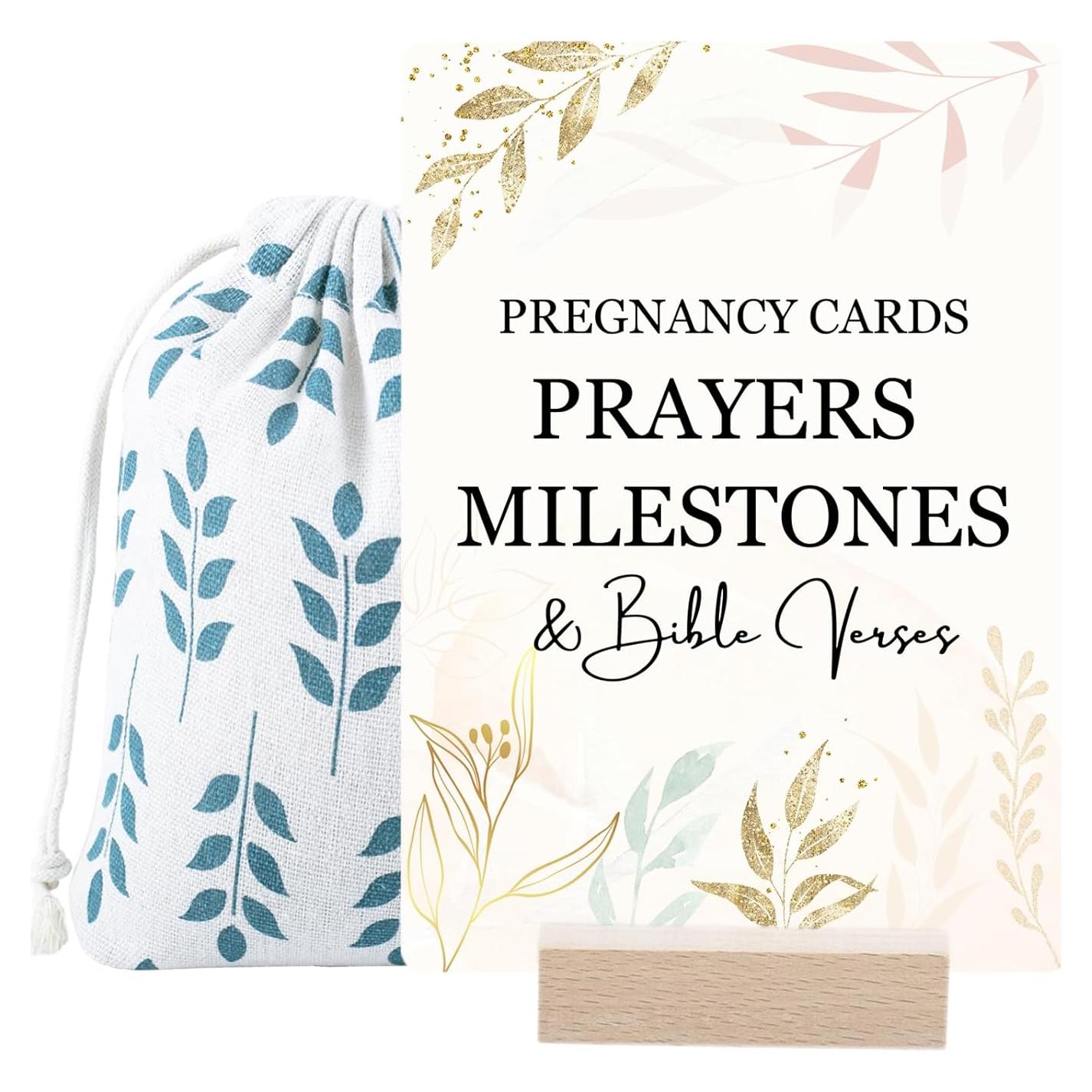 Tarjetas de Oración para Embarazo con Soporte - 20 Hitos Semanales