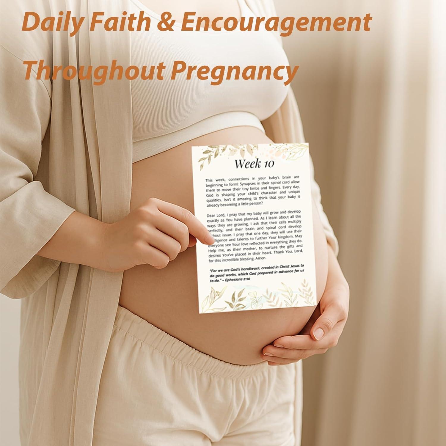 Tarjetas de Oración para Embarazo con Soporte - 20 Hitos Semanales