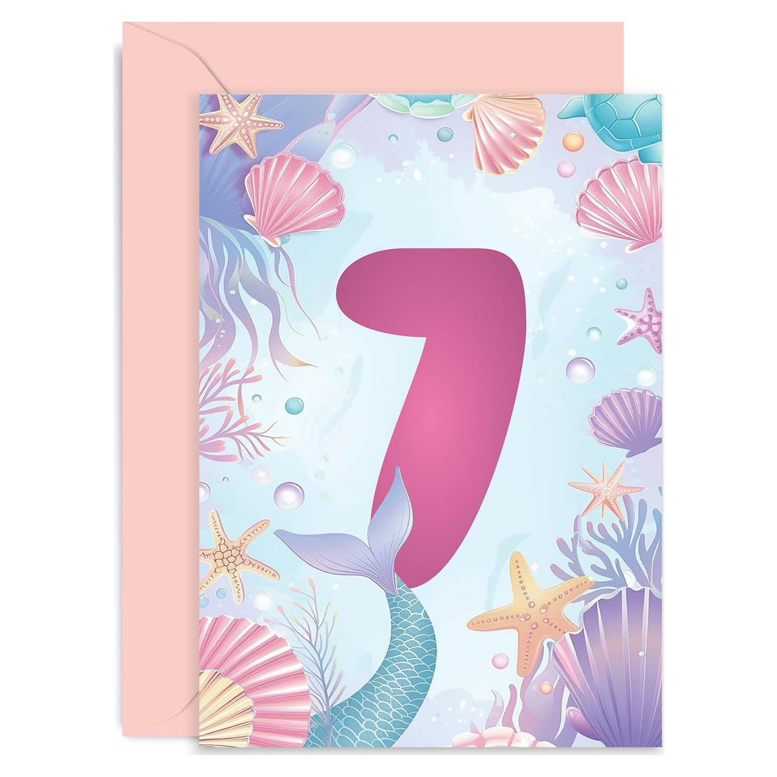 Tarjeta de Cumpleaños Niña 7 Años Old English Company