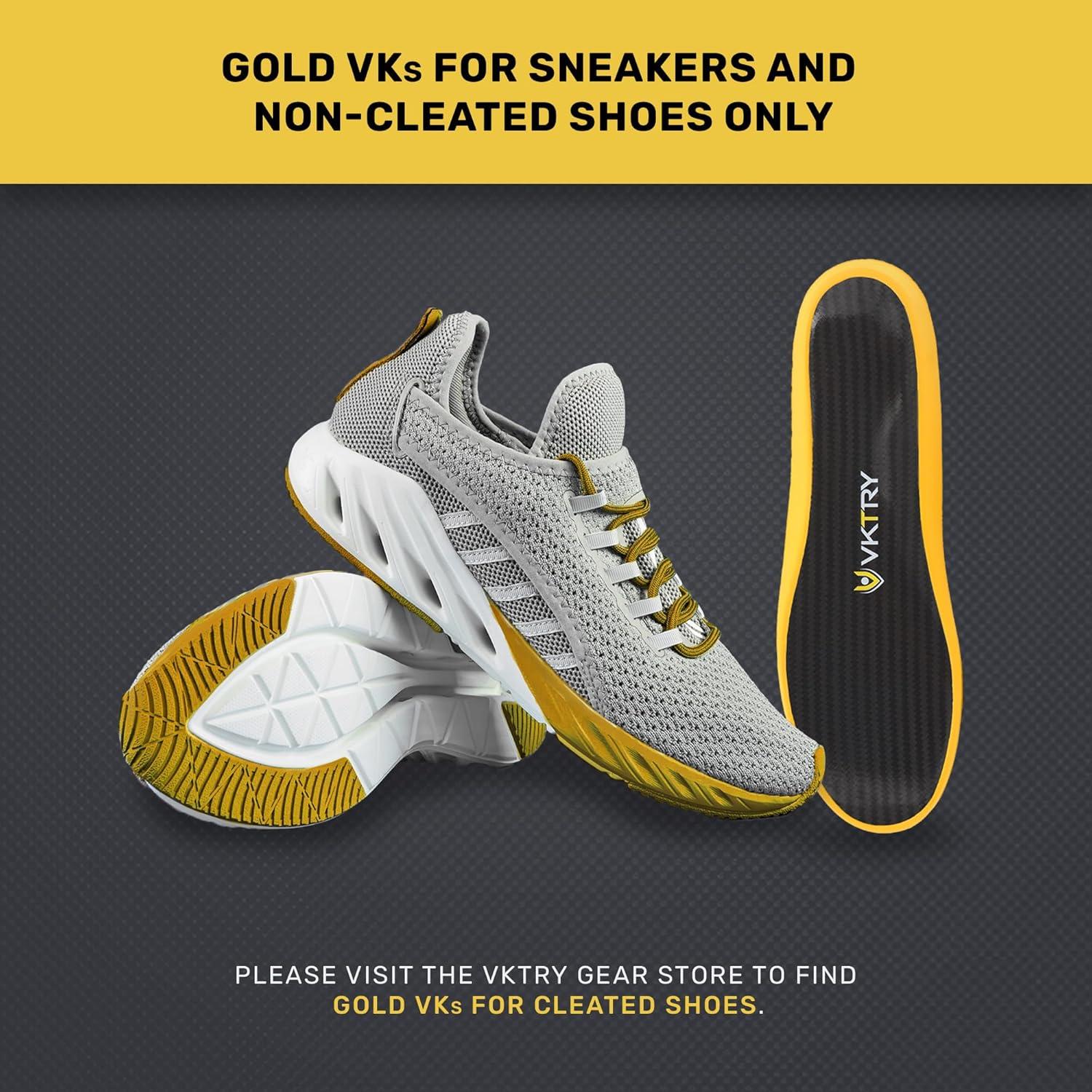 VKTRY Gold Plantillas de Rendimiento para Zapatos Sin Clavos - Personalizadas para Baloncesto y Voleibol