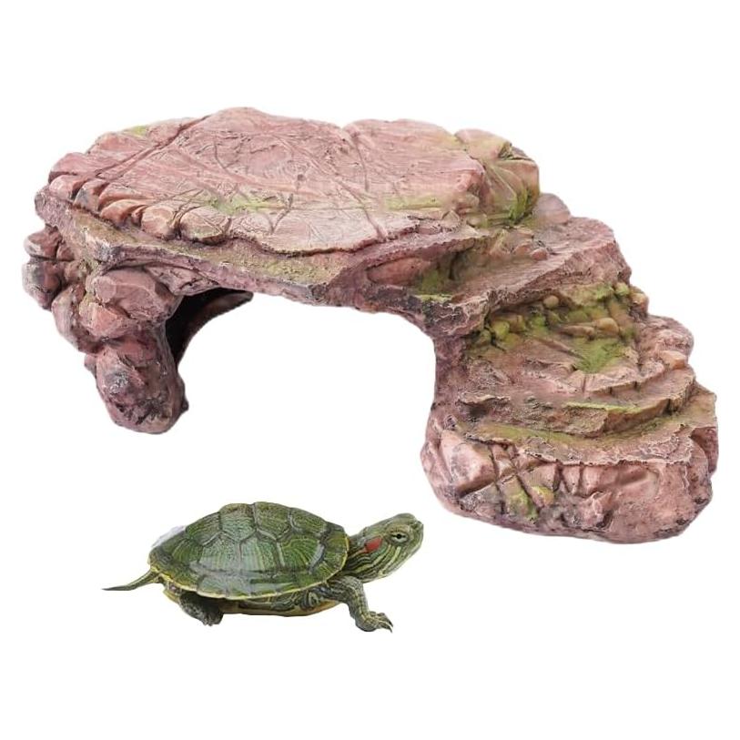 Plataforma de Sol para Tortugas BIGWE 15x26x8 cm Marrón