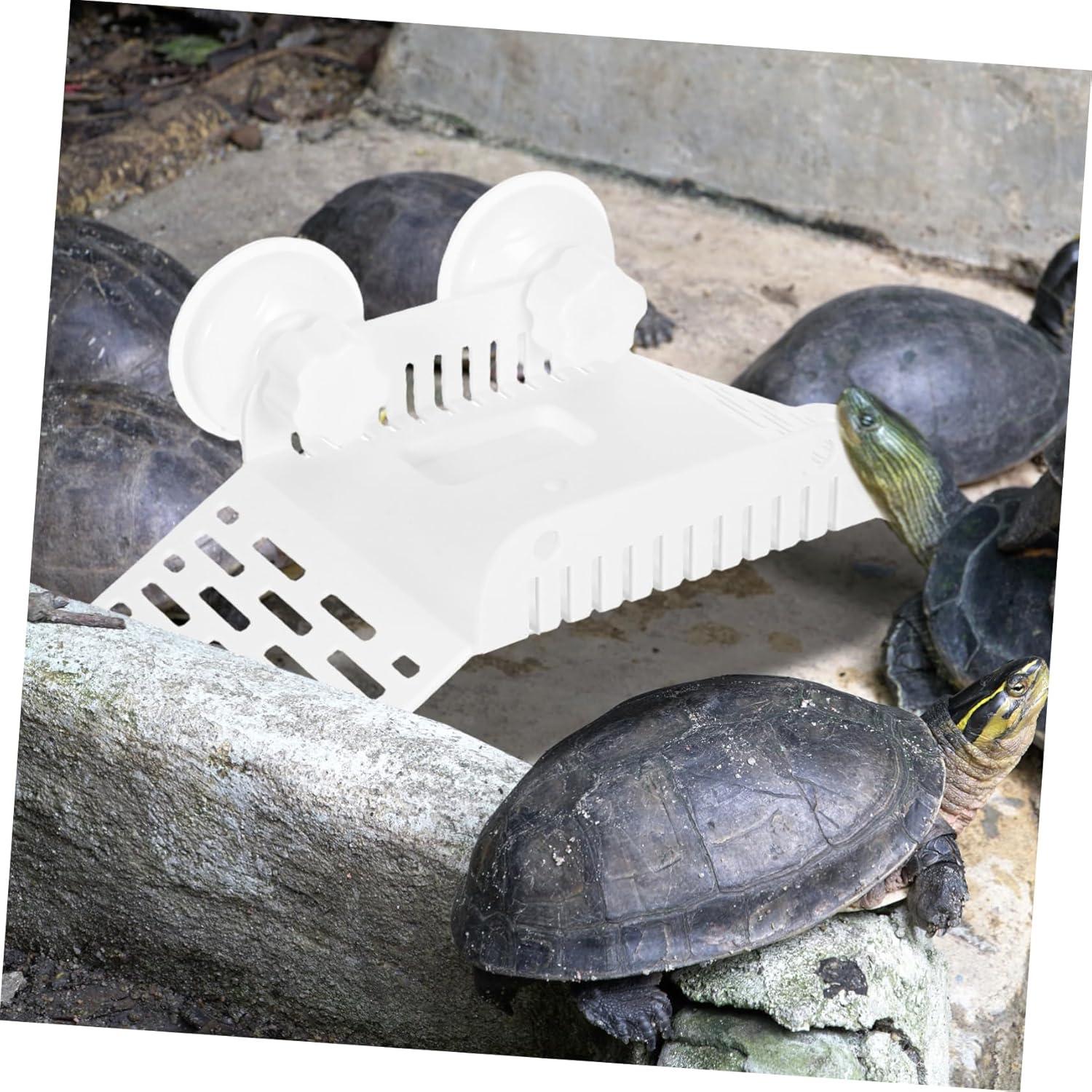 Plataforma de Sol para Tortugas MERRYHAPY 27.4x11.2cm Blanca