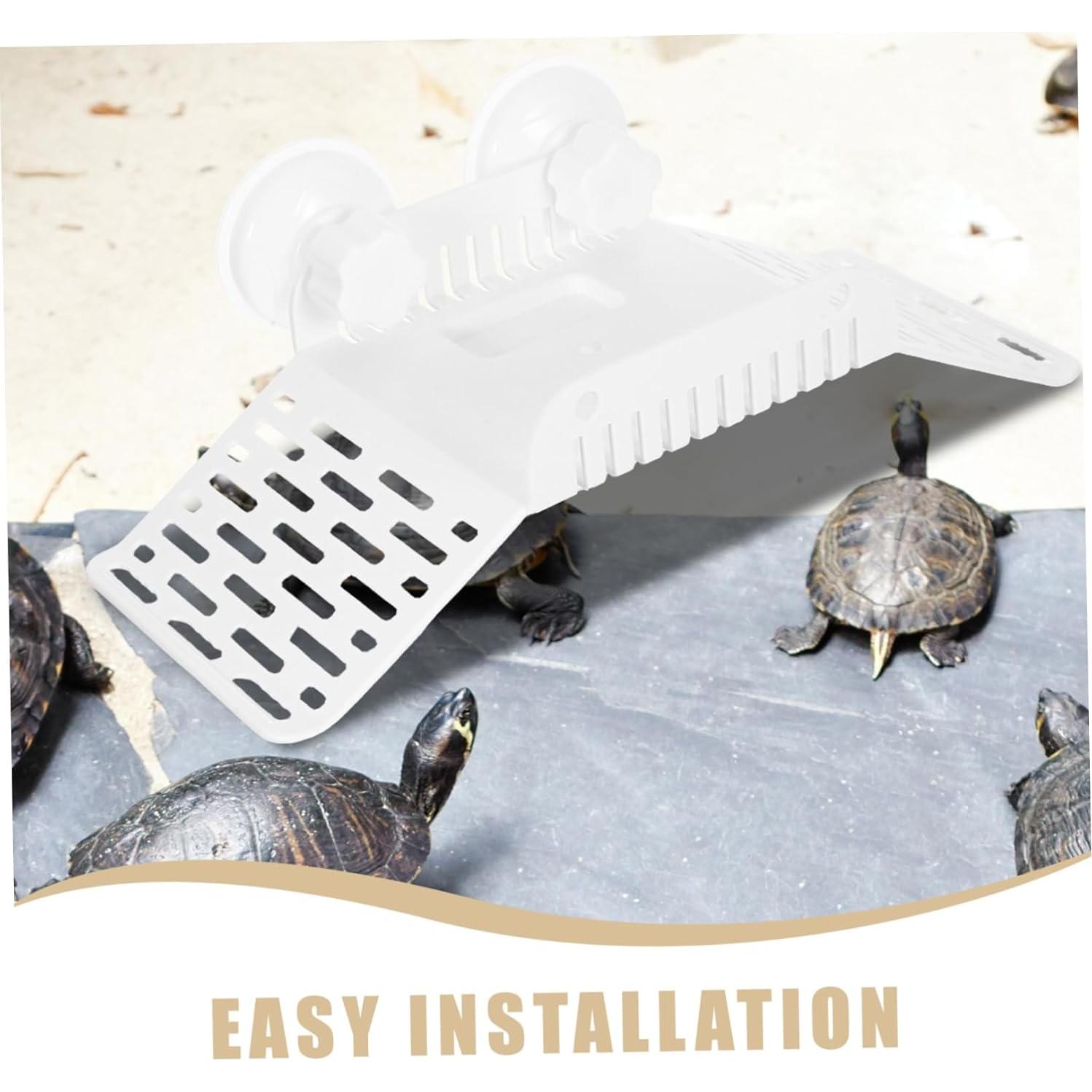 Plataforma de Sol para Tortugas MERRYHAPY 27.4x11.2cm Blanca