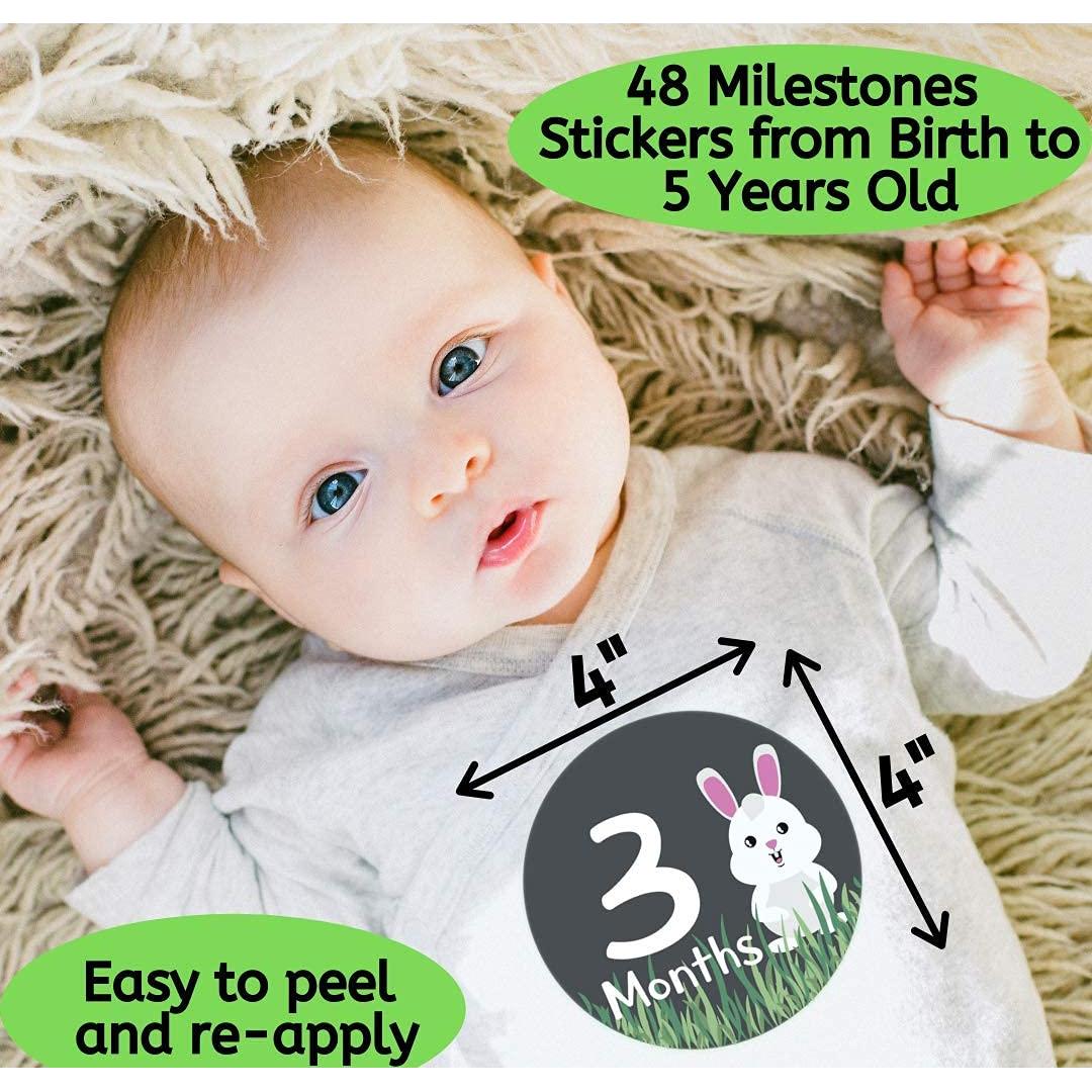 Calcomanías de Hitos y Meses Novarena 48 Pack 4" Bebés