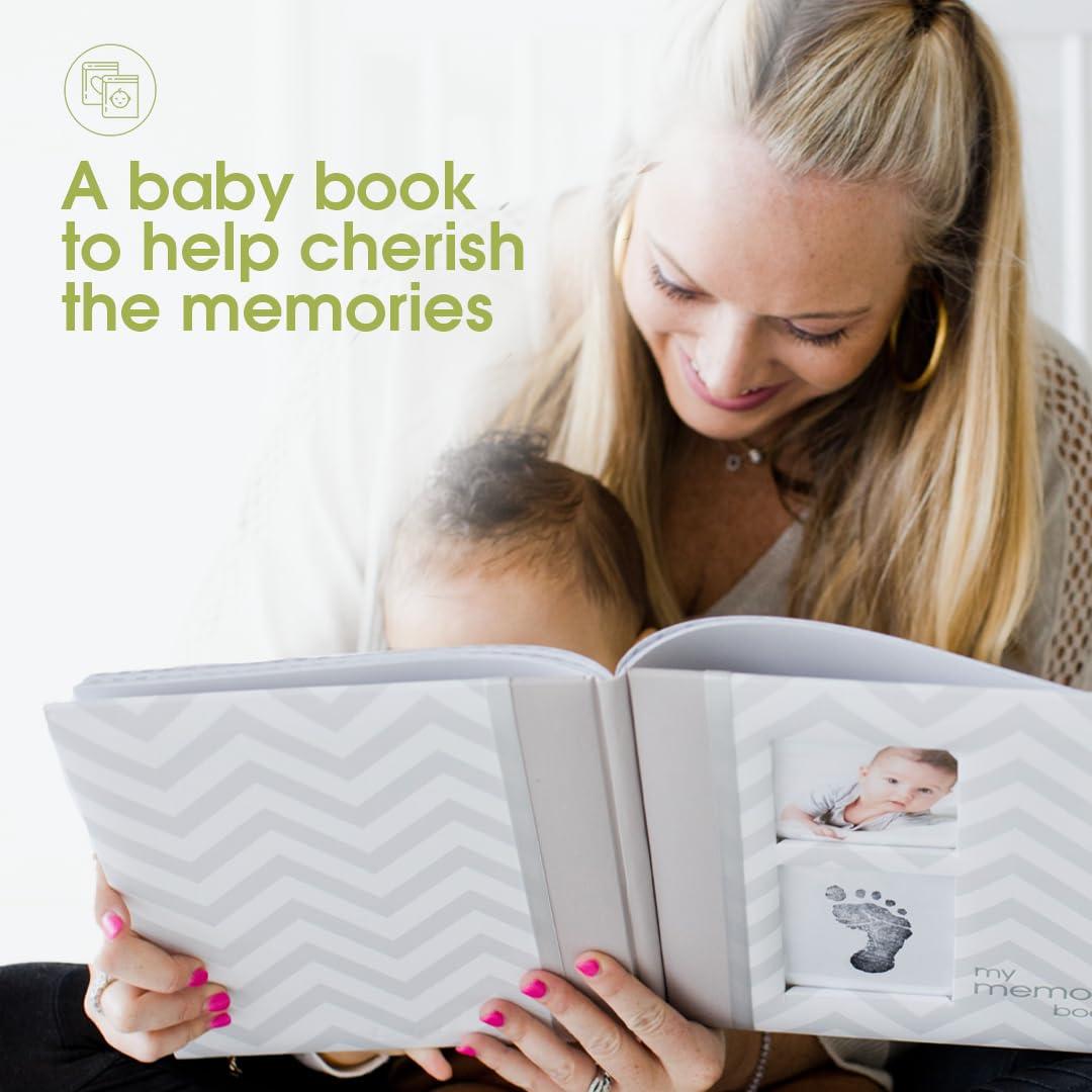 Libro de Memorias del Bebé Chevron Pearhead 50 Páginas Gris