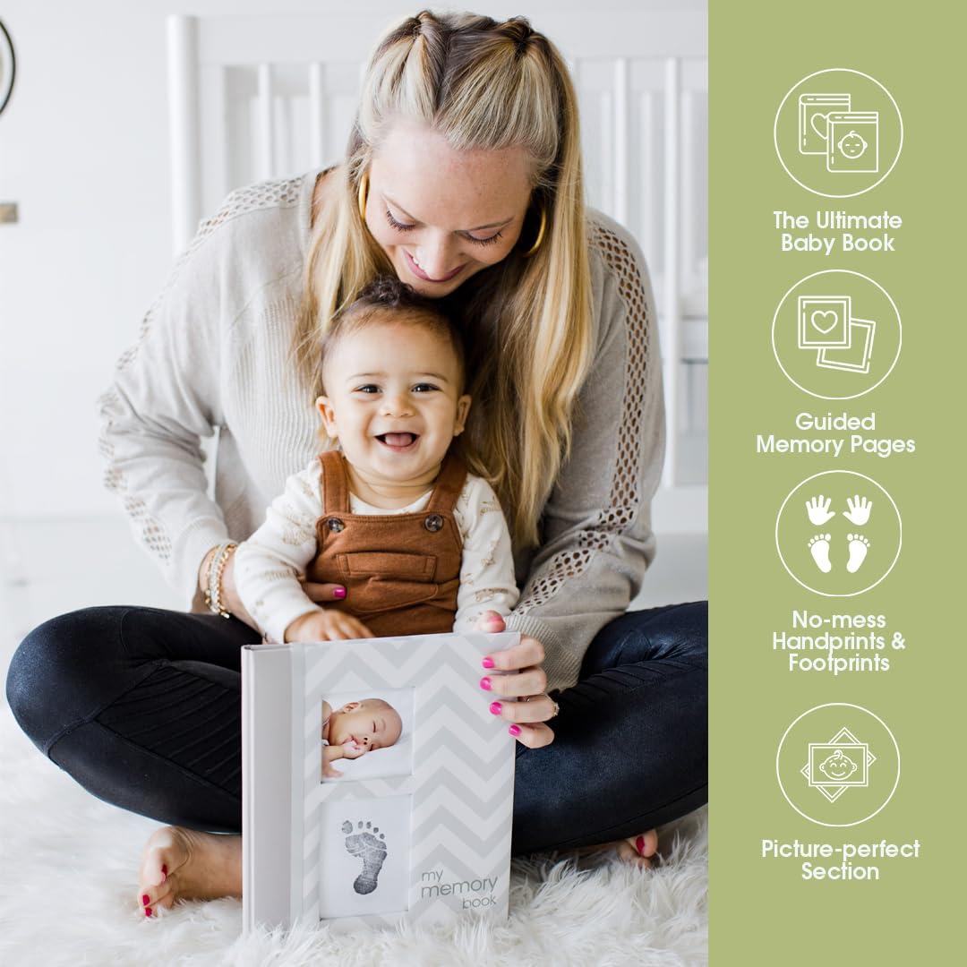 Libro de Memorias del Bebé Chevron Pearhead 50 Páginas Gris