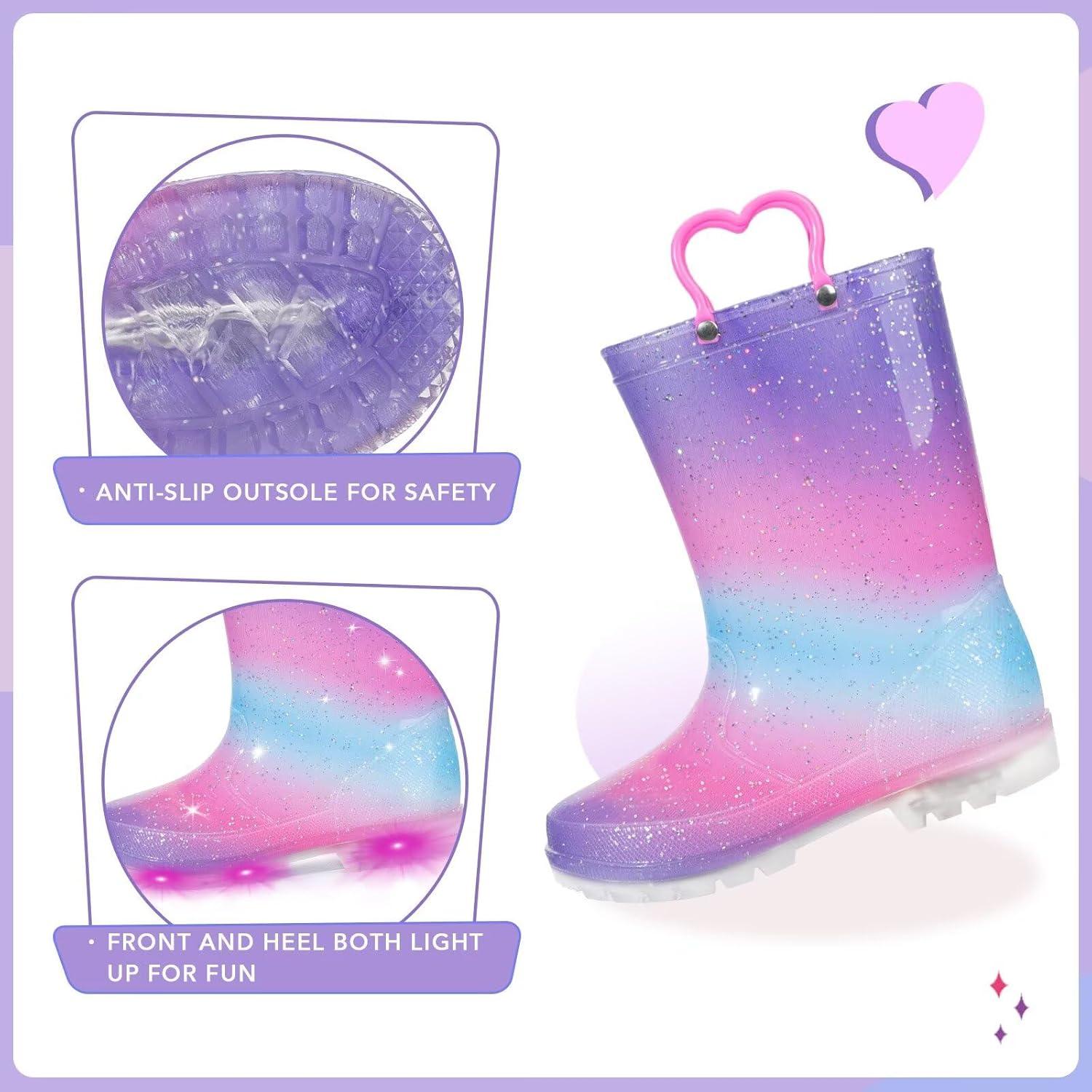 Botas de lluvia impermeables EUXTERPA con luces para niños