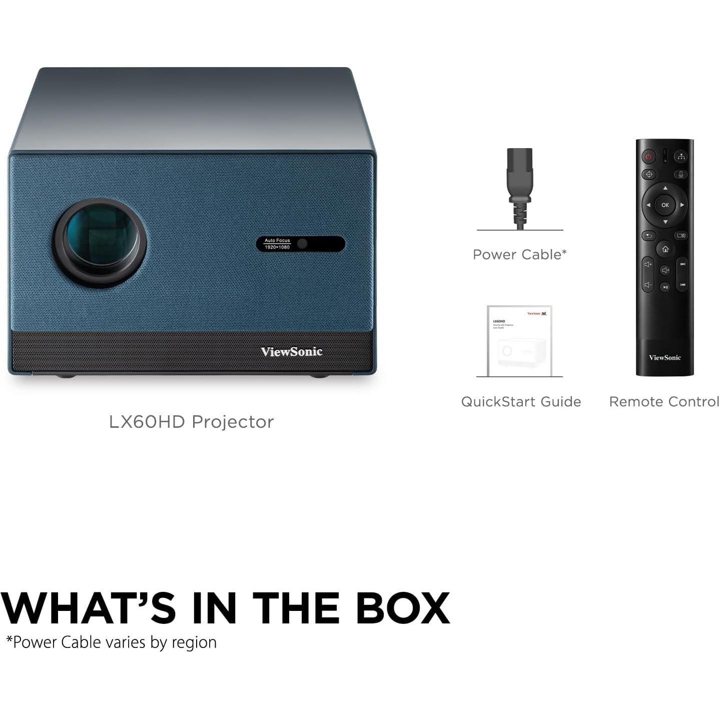 Proyector LED ViewSonic LX60HD 1080p con Google TV