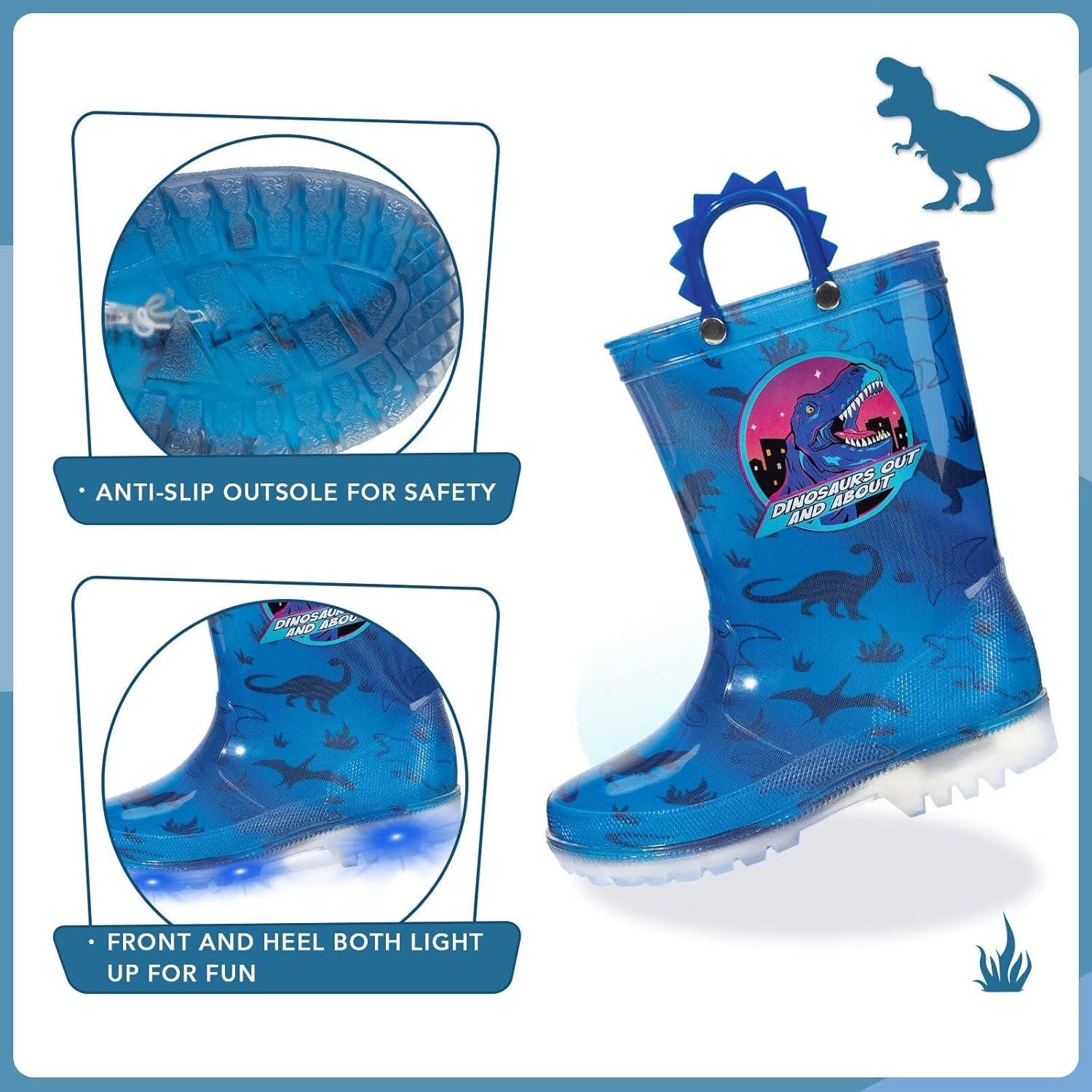 Botas de lluvia impermeables EUXTERPA para niños con luces - Talla 1