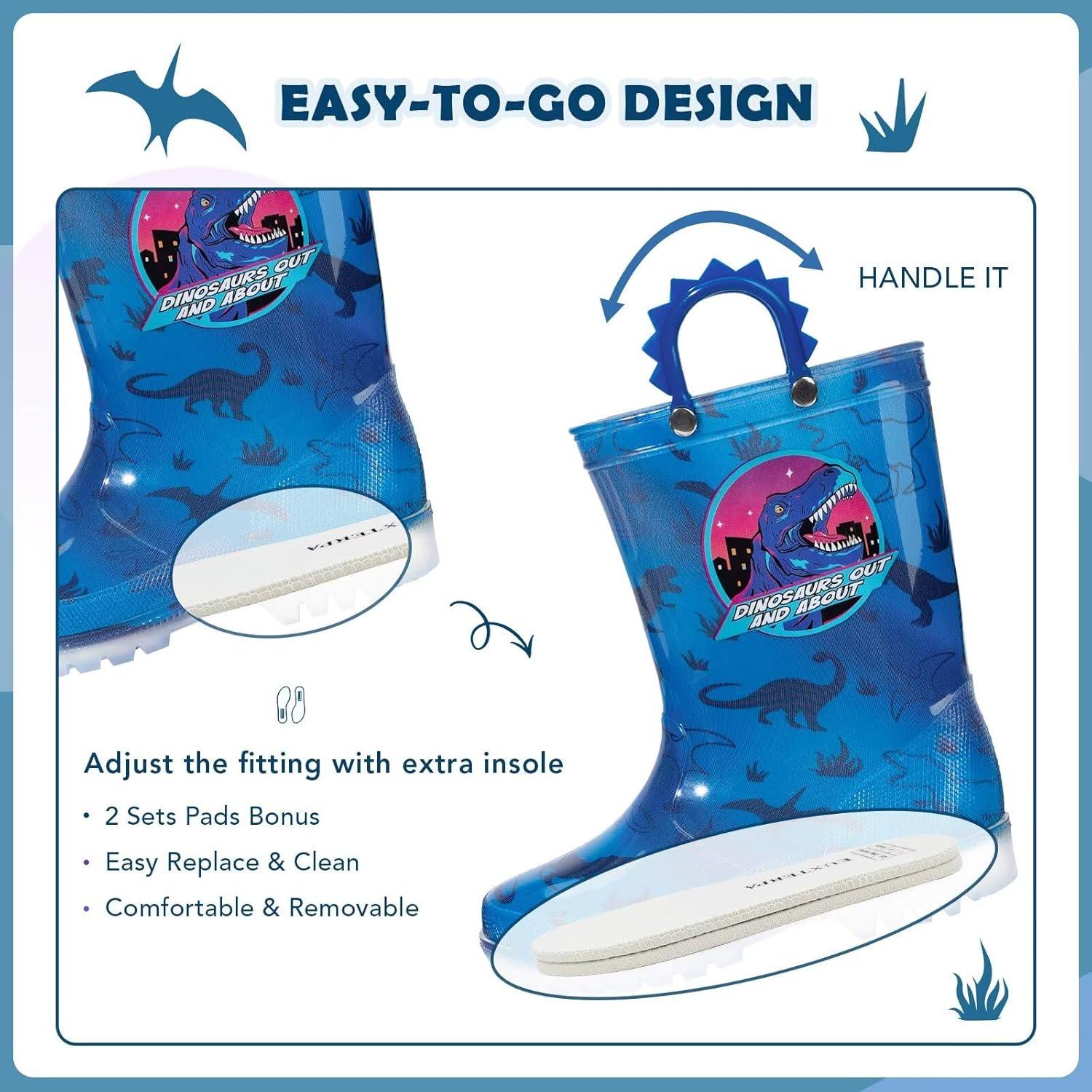 Botas de lluvia impermeables EUXTERPA para niños con luces - Talla 1