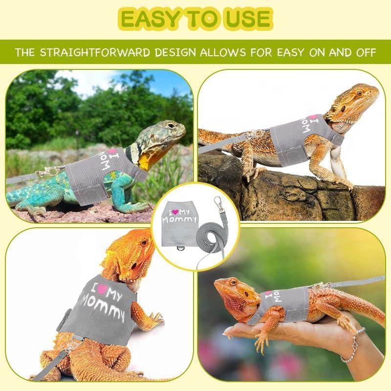 Correa y Arnés Ajustable HOKABLE para Dragón Barbudo Gris