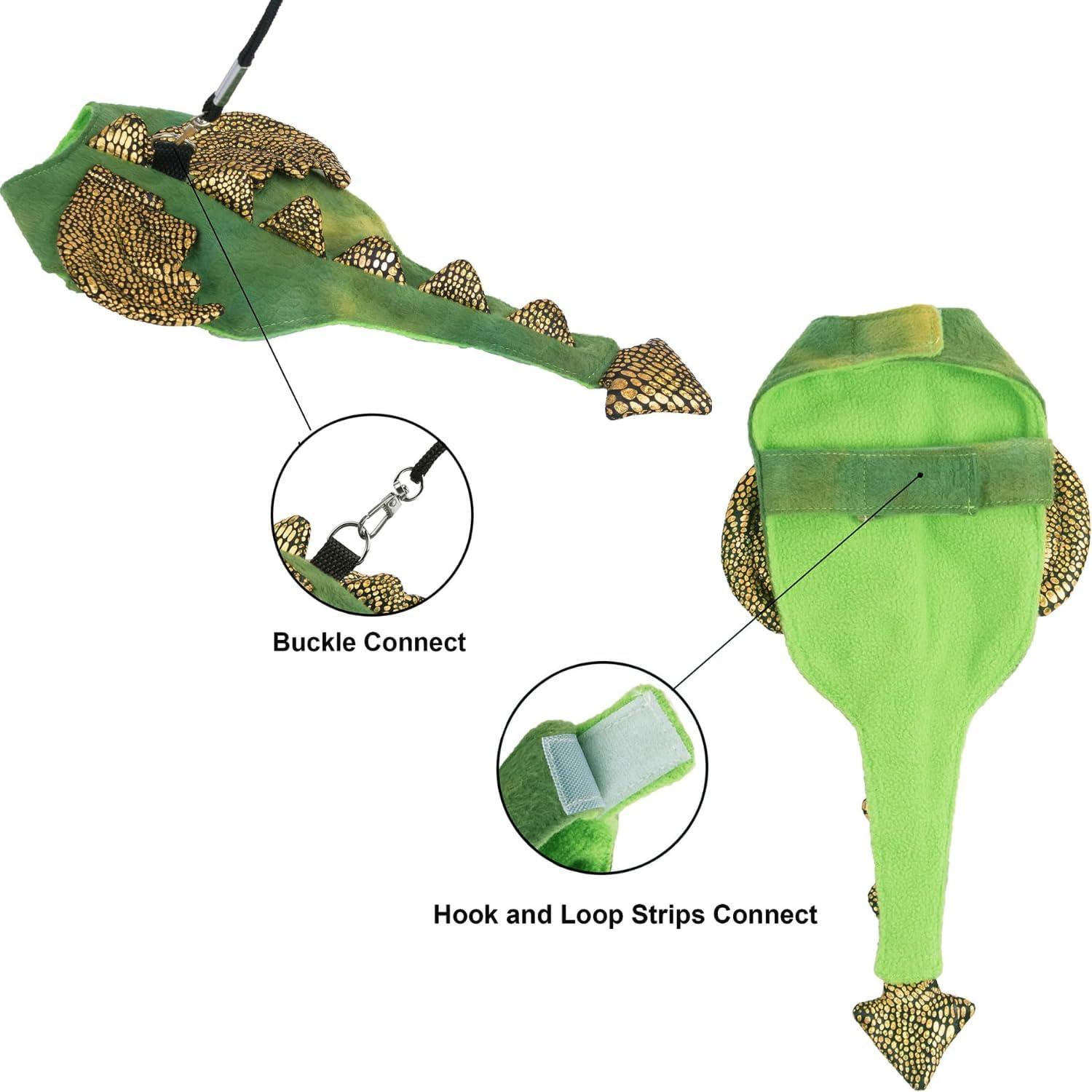 Conjunto Arnés y Correa Dragón Barbudo WCDJOMOP S Verde