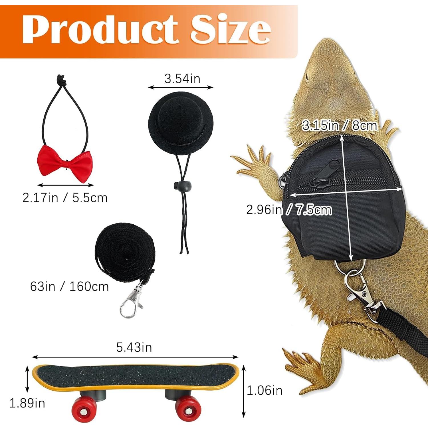 Correa y Arnés para Dragón Barbudo PINVNBY con Mochila y Juguetes