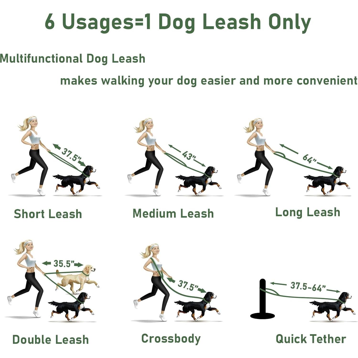 Conjunto Collar y Correa para Perro ZALER Ajustable Impermeable L Verde