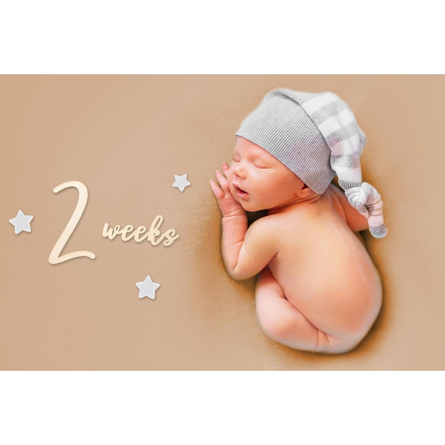 Números de Hitos para Bebés de Madera AMAMCN - 12 Piezas