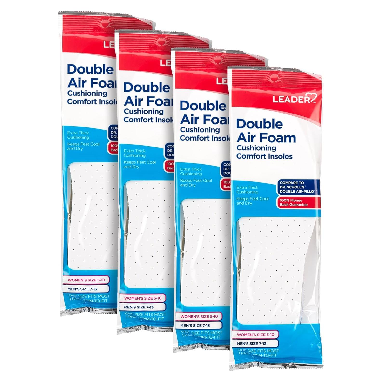 Plantillas de Espuma Doble LEADER Unisex, Recortables, 4 Piezas