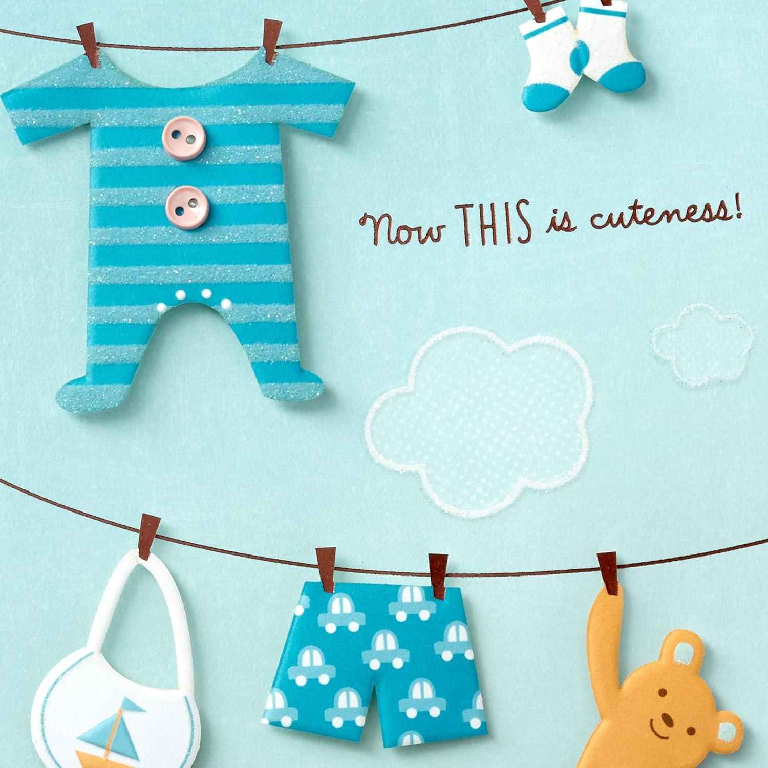 Tarjeta de Baby Shower Hallmark Azul 12.7x18.3 cm con Sobre