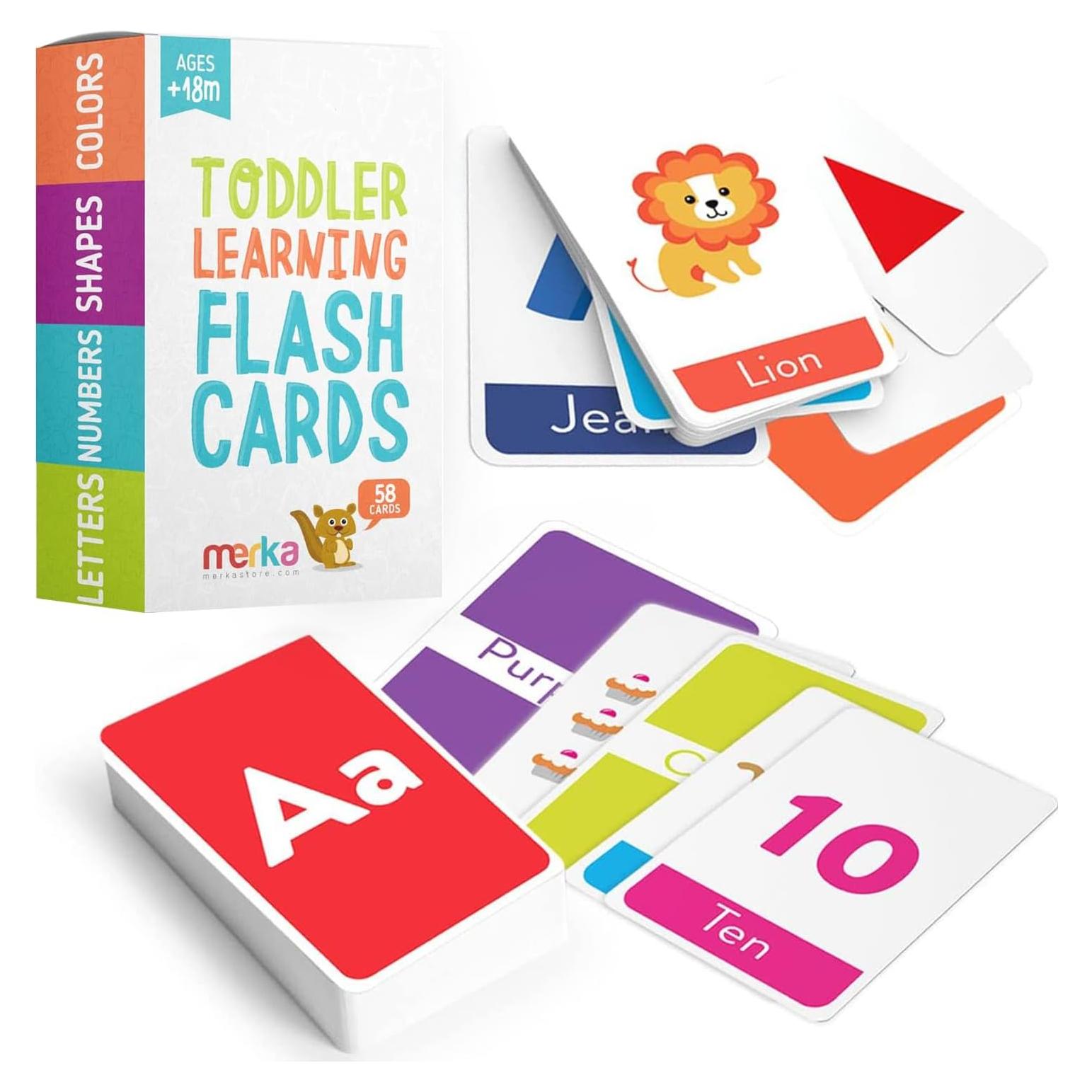 Tarjetas de Flash Merka 58 Piezas para Niños 1-4 Años