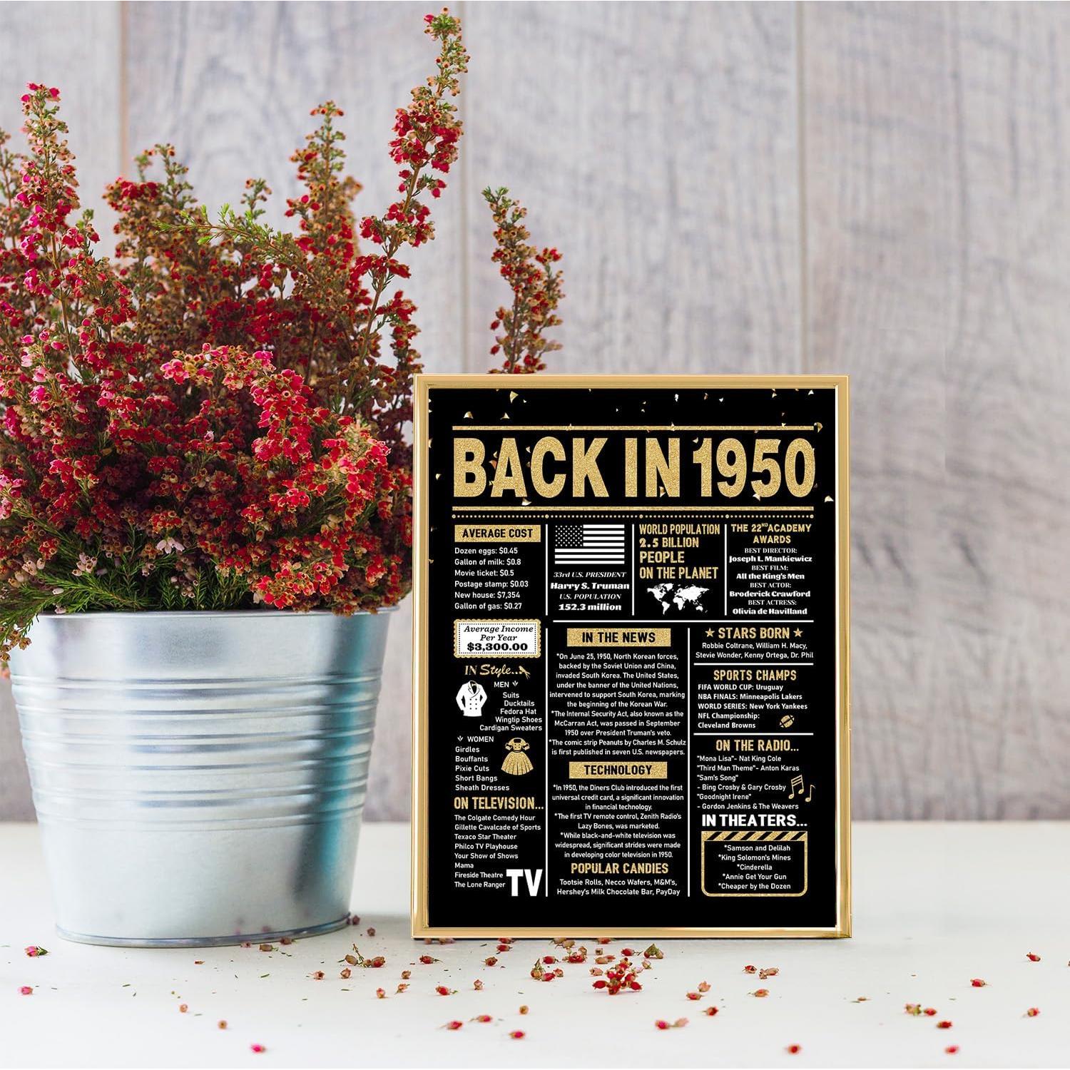 Tarjeta de Cumpleaños 75 años BGTCARDS Oro 25.4x20.3cm