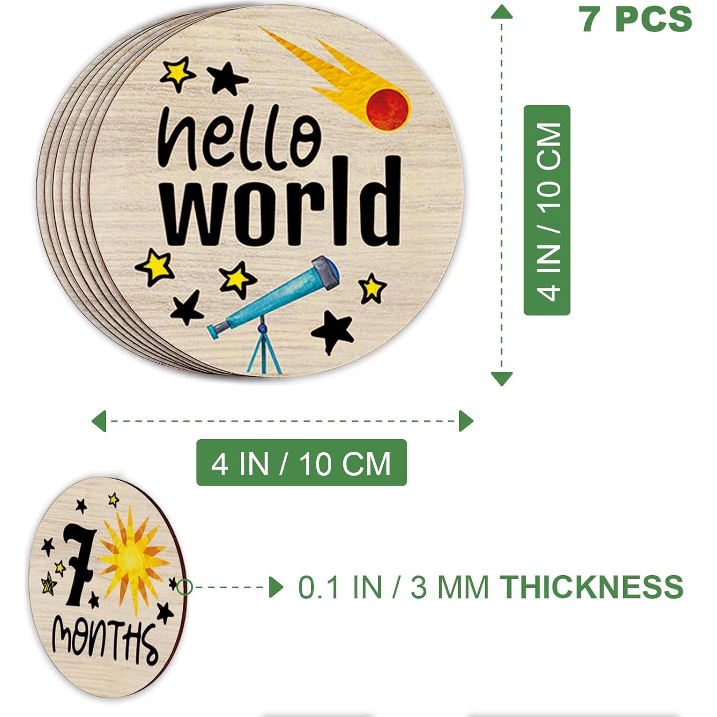 Círculos de Hitos para Bebés de Madera - 7 Pcs Astronauta