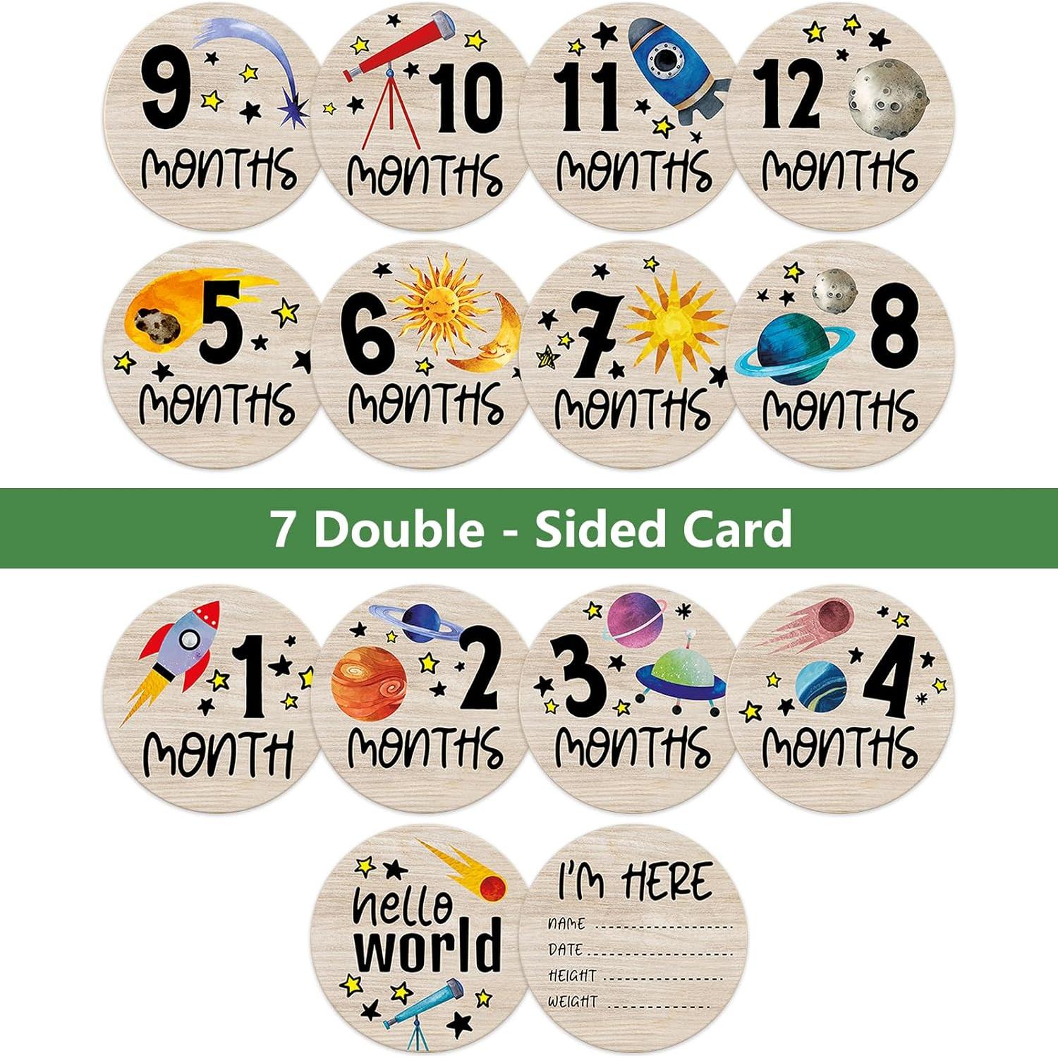 Círculos de Hitos para Bebés de Madera - 7 Pcs Astronauta