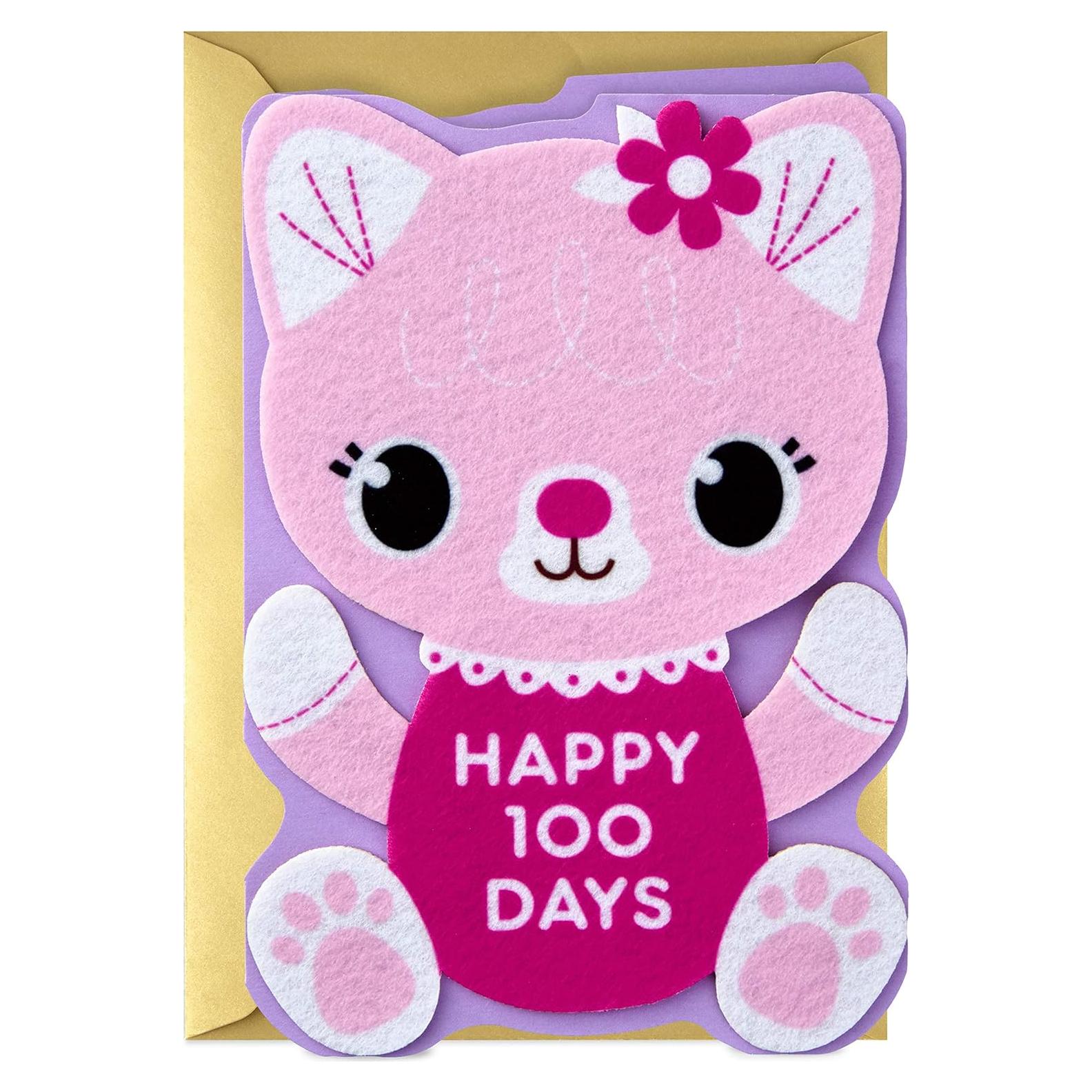 Tarjeta de Felicitación Hallmark Ocho Bambú 100 Días Bebé Niña