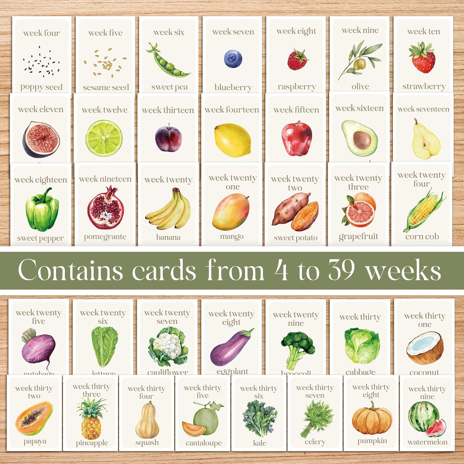 Tarjetas de Hitos de Embarazo HandEasy - 36 Pcs, 12.7x17.8 cm