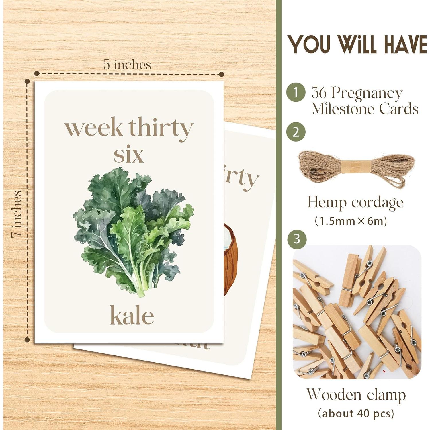 Tarjetas de Hitos de Embarazo HandEasy - 36 Pcs, 12.7x17.8 cm