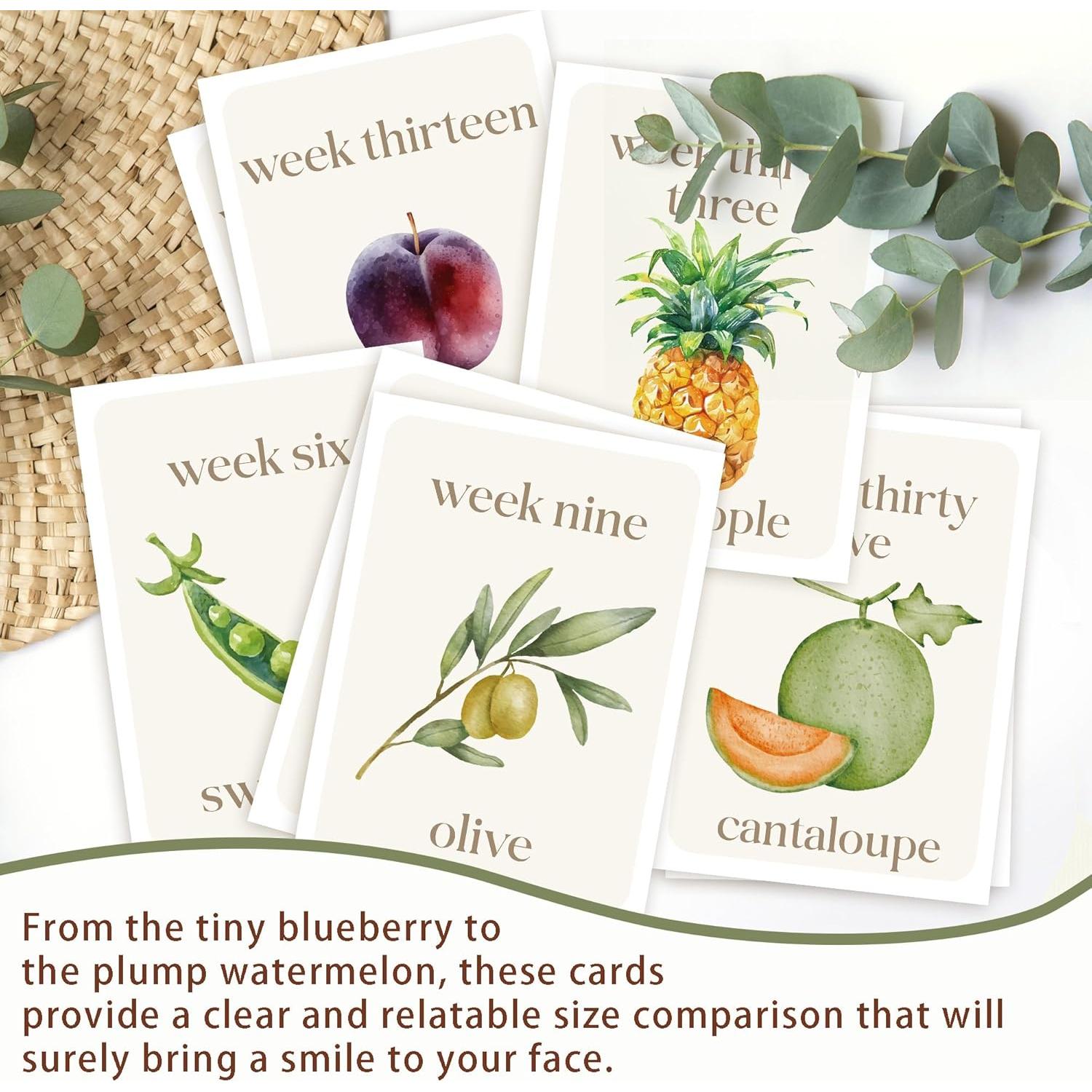 Tarjetas de Hitos de Embarazo HandEasy - 36 Pcs, 12.7x17.8 cm