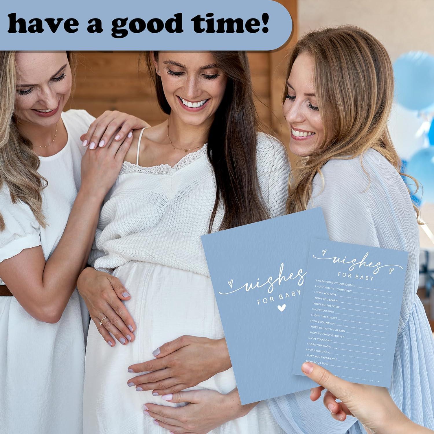 30 Tarjetas de Juego Baby Shower Yijiaqin - Deseos Bebé Azul