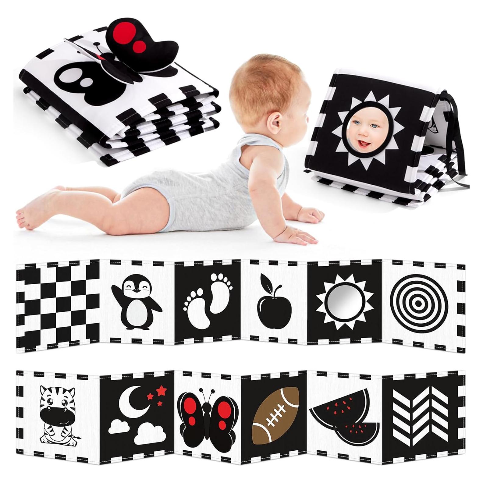 Libro de alto contraste Yeeeasy para bebés + juguetes sensoriales