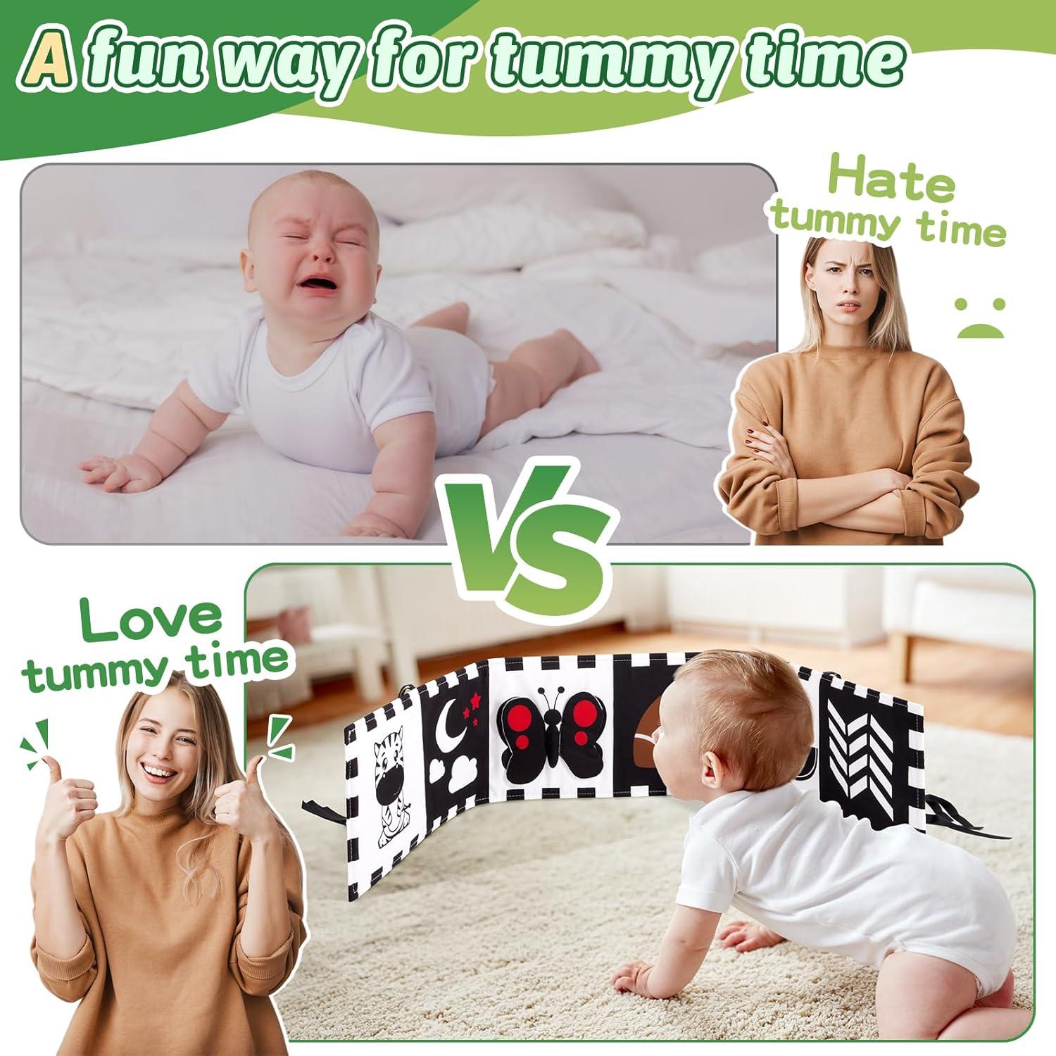 Libro de alto contraste Yeeeasy para bebés + juguetes sensoriales