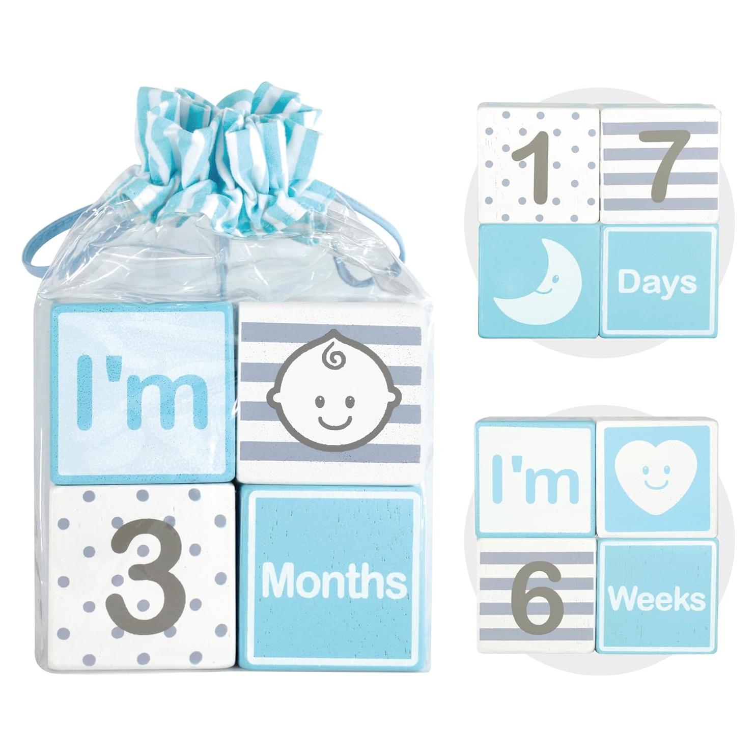 Bloques de Madera Sólida Ecológica para Hitos Mensuales - I'M