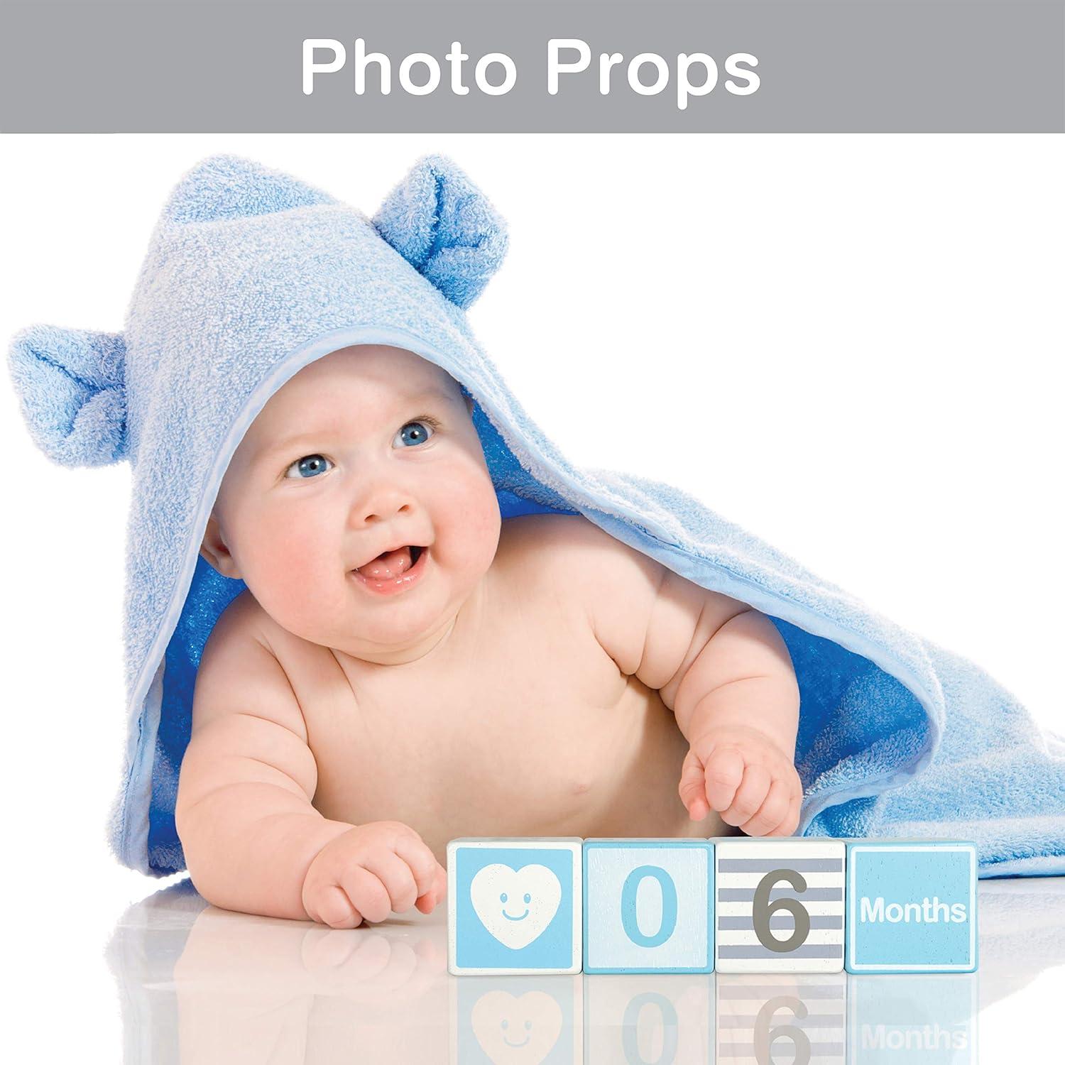 Bloques de Madera Sólida Ecológica para Hitos Mensuales - I'M