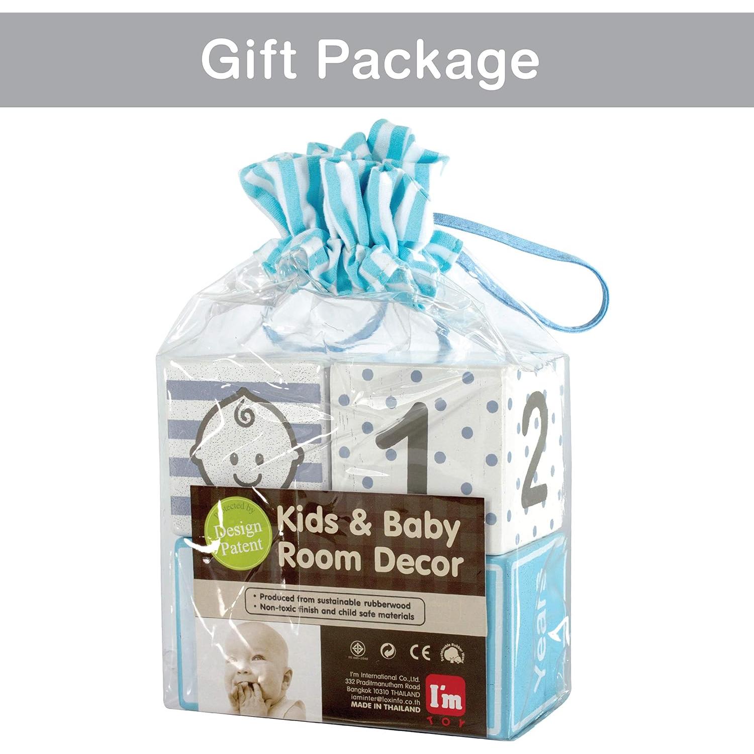 Bloques de Madera Sólida Ecológica para Hitos Mensuales - I'M