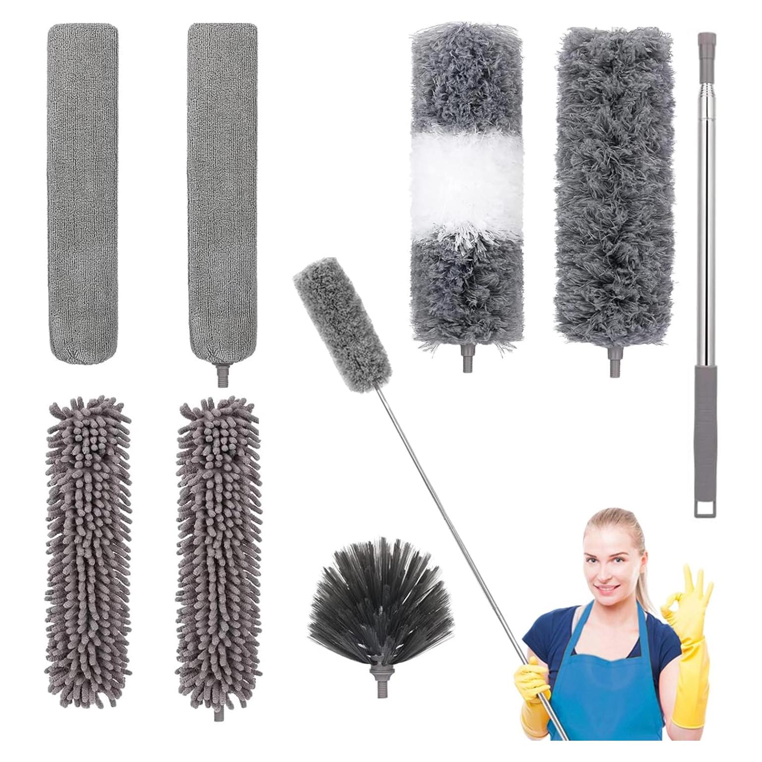Kit de Trapeadores de Microfibra LLCJYYCY - 8 Piezas con Mango Extensible