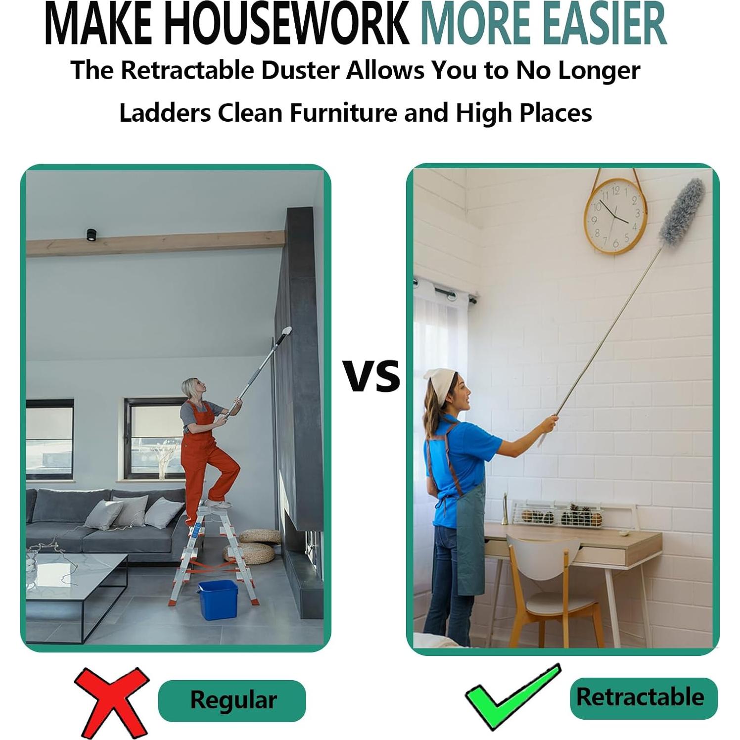 Kit de Trapeadores de Microfibra LLCJYYCY - 8 Piezas con Mango Extensible