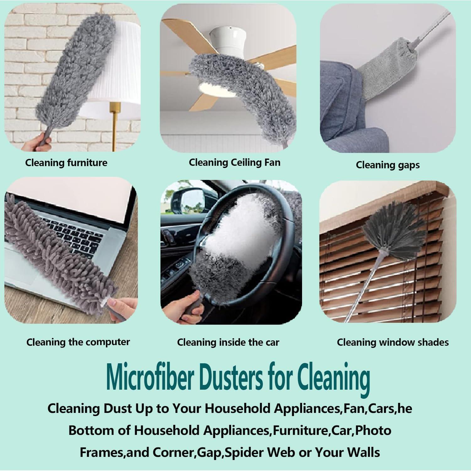 Kit de Trapeadores de Microfibra LLCJYYCY - 8 Piezas con Mango Extensible