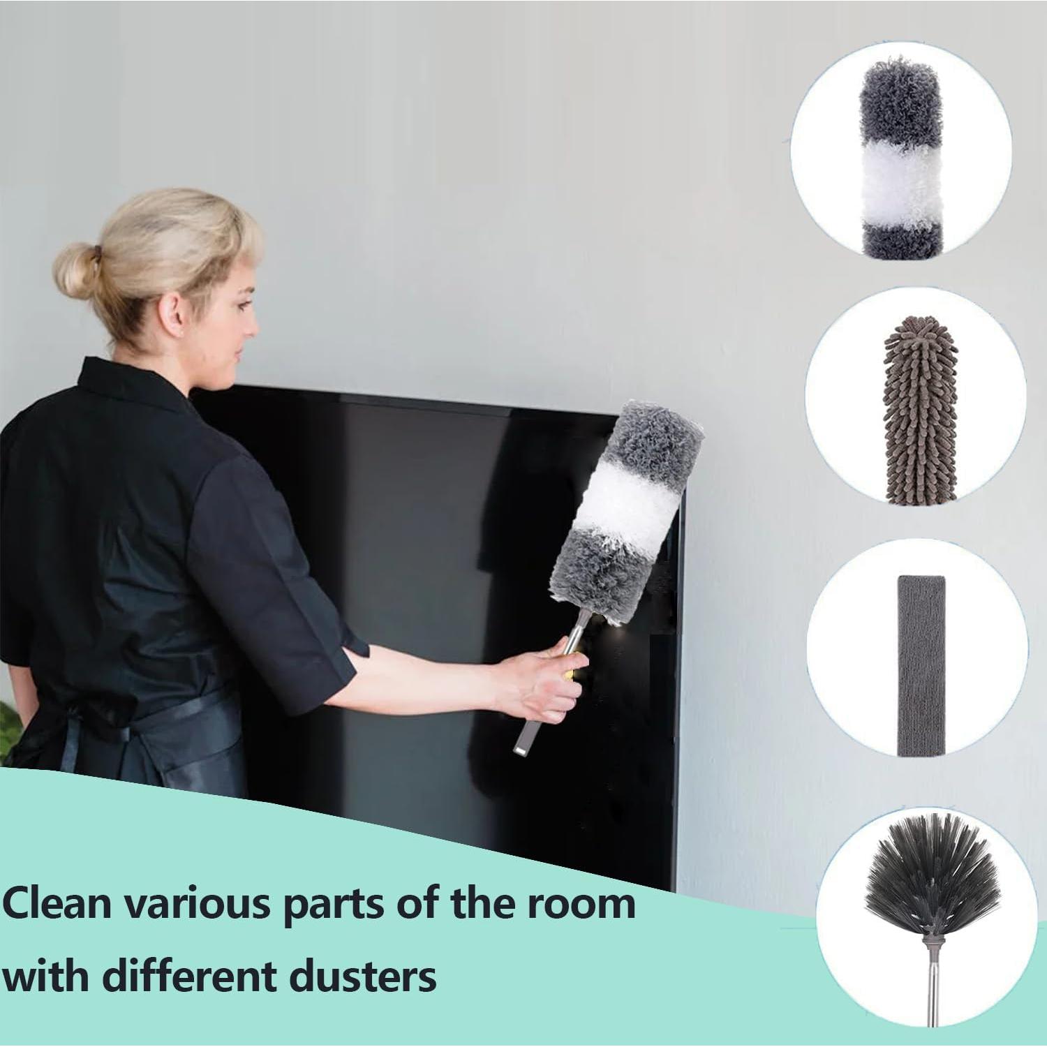 Kit de Trapeadores de Microfibra LLCJYYCY - 8 Piezas con Mango Extensible