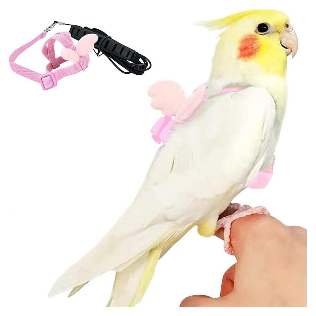 Arnés y Correa Ajustables para Aves Forzena XL Rosa 2M