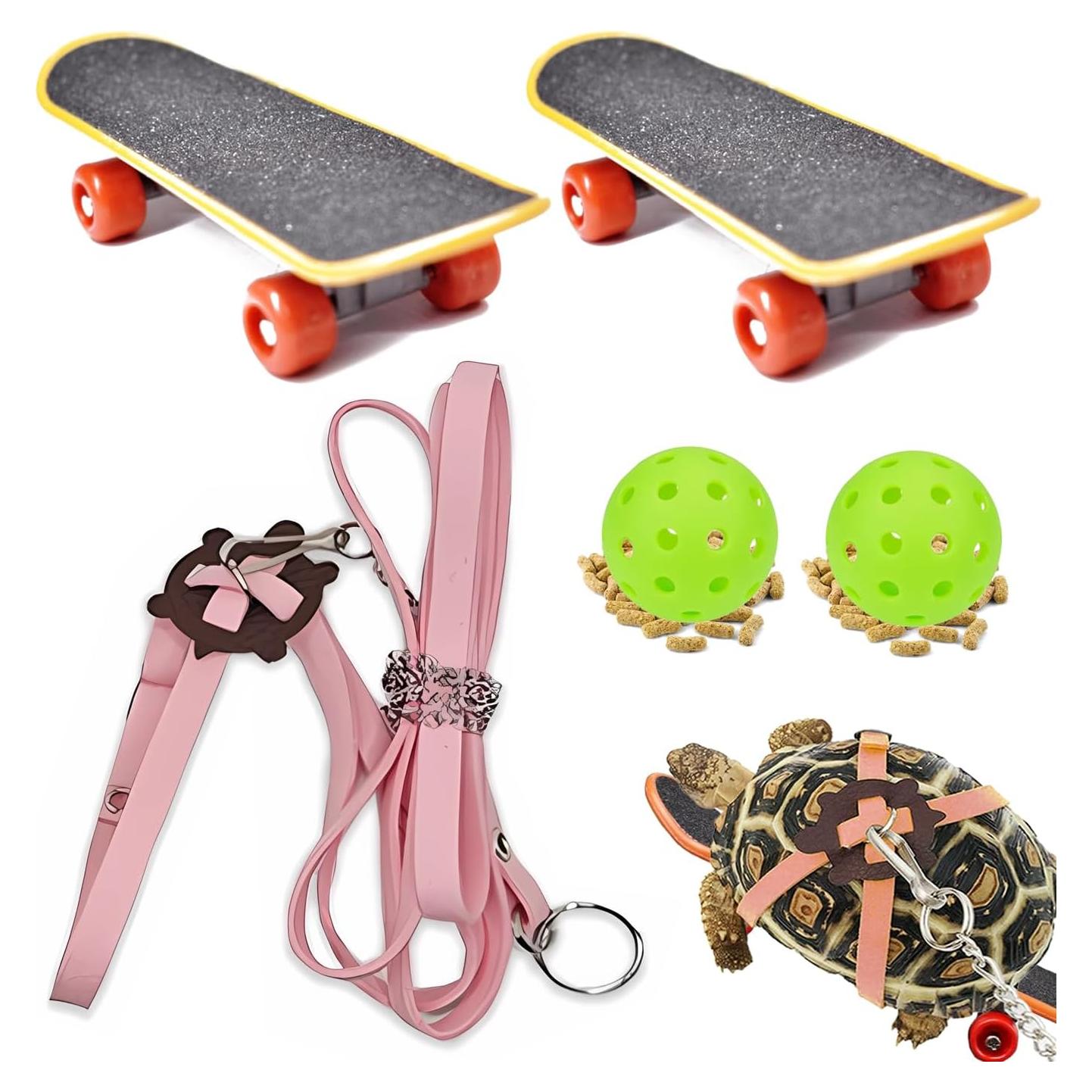Correa Ajustable para Tortuga LIhang - Set Patineta y Arnés Pequeño Rosa
