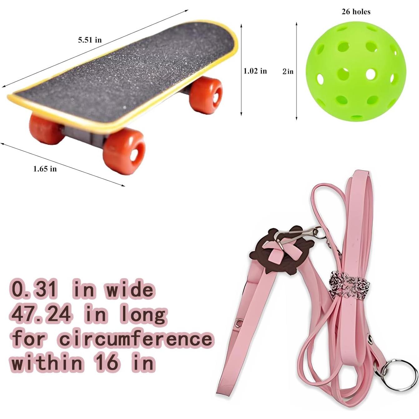 Correa Ajustable para Tortuga LIhang - Set Patineta y Arnés Pequeño Rosa