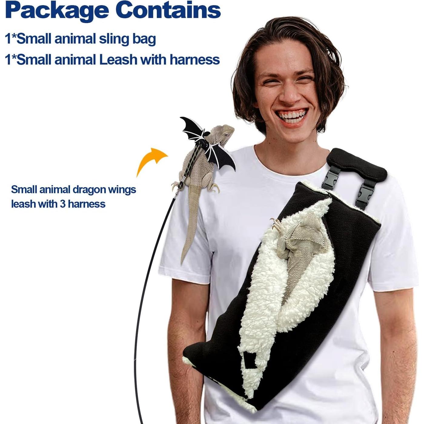 Bolsa Transportadora Ajustable Watfoon Pets para Reptiles Negro