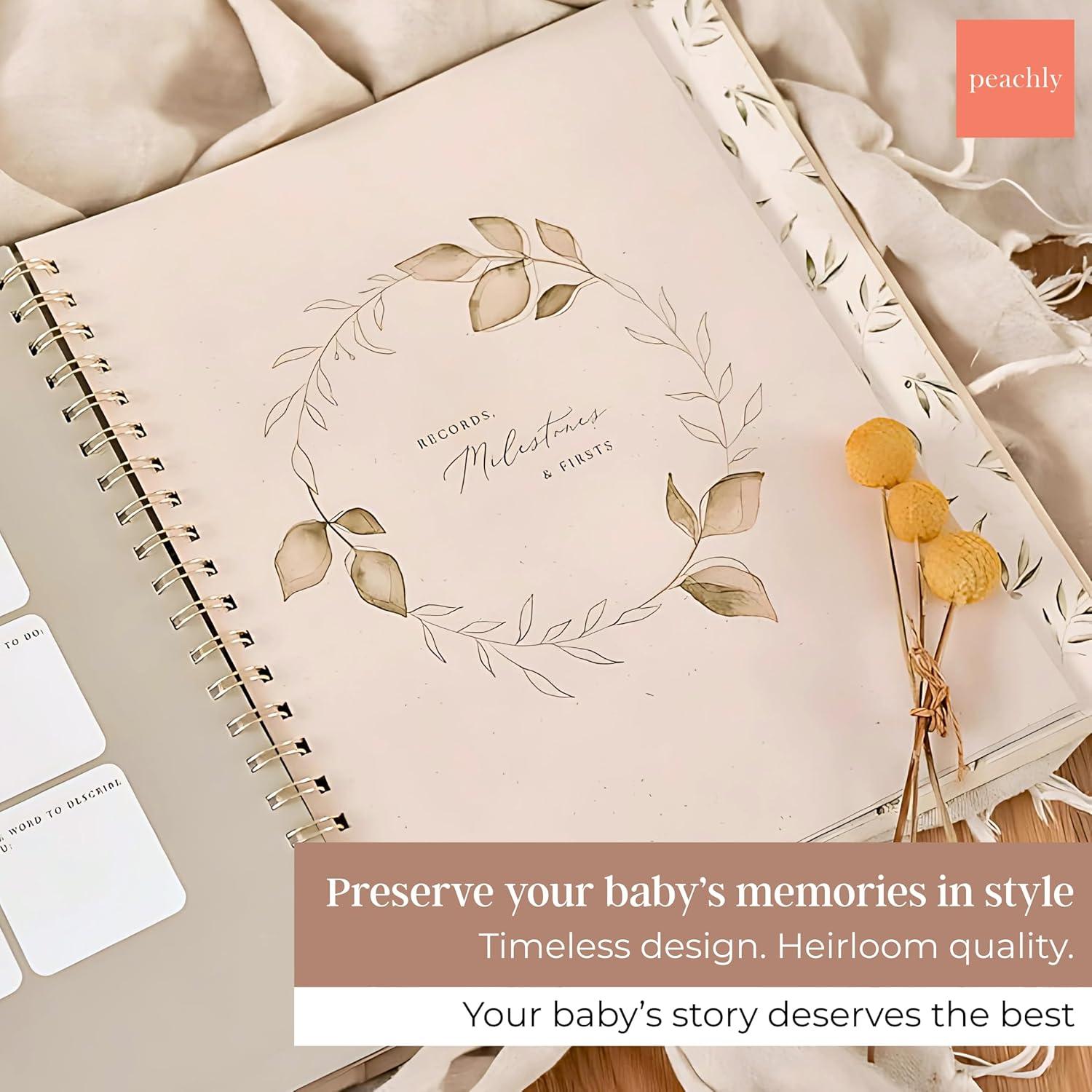 Libro de Recuerdos para Bebés Peachly Oliva - 60 Páginas