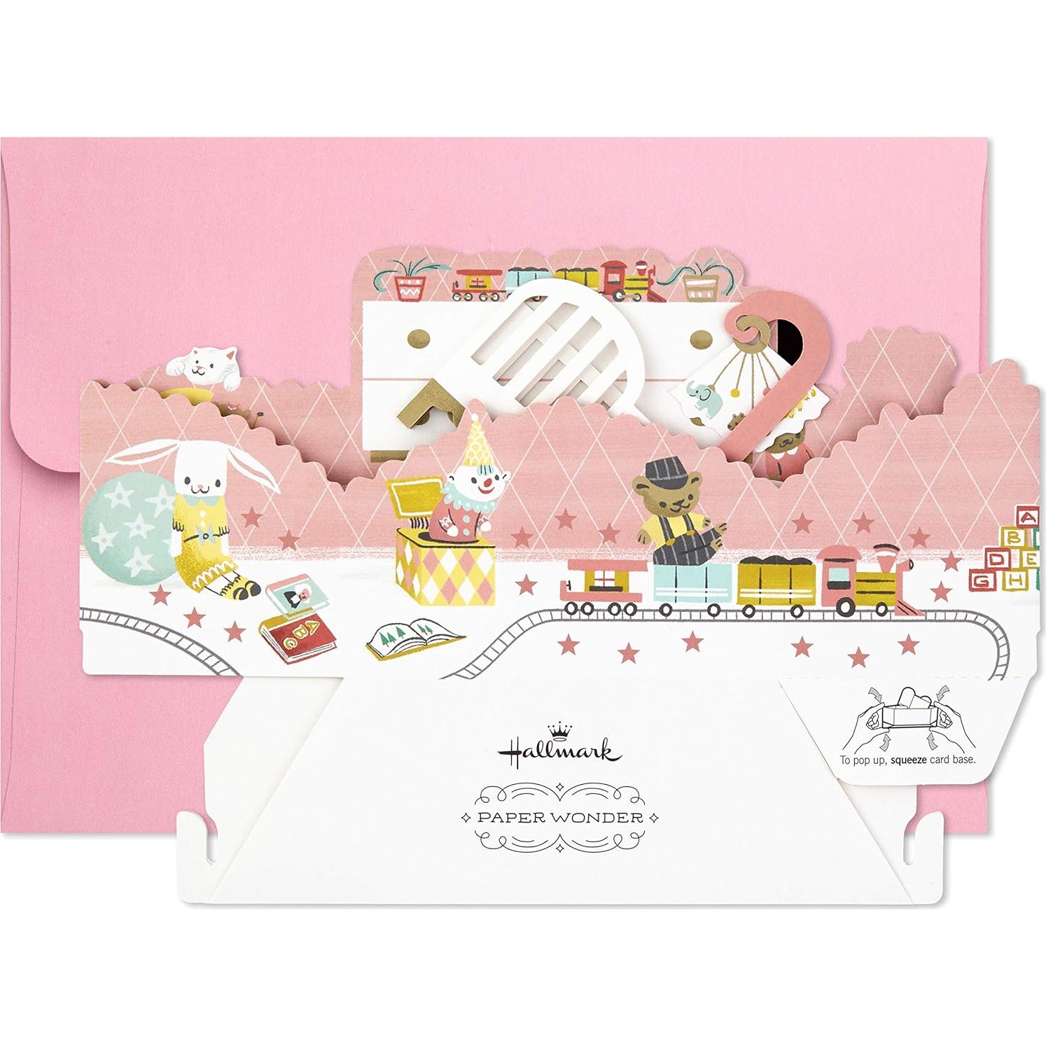 Tarjeta Pop Up Hallmark Baby Shower Niña Guardería 15.24x22.86cm