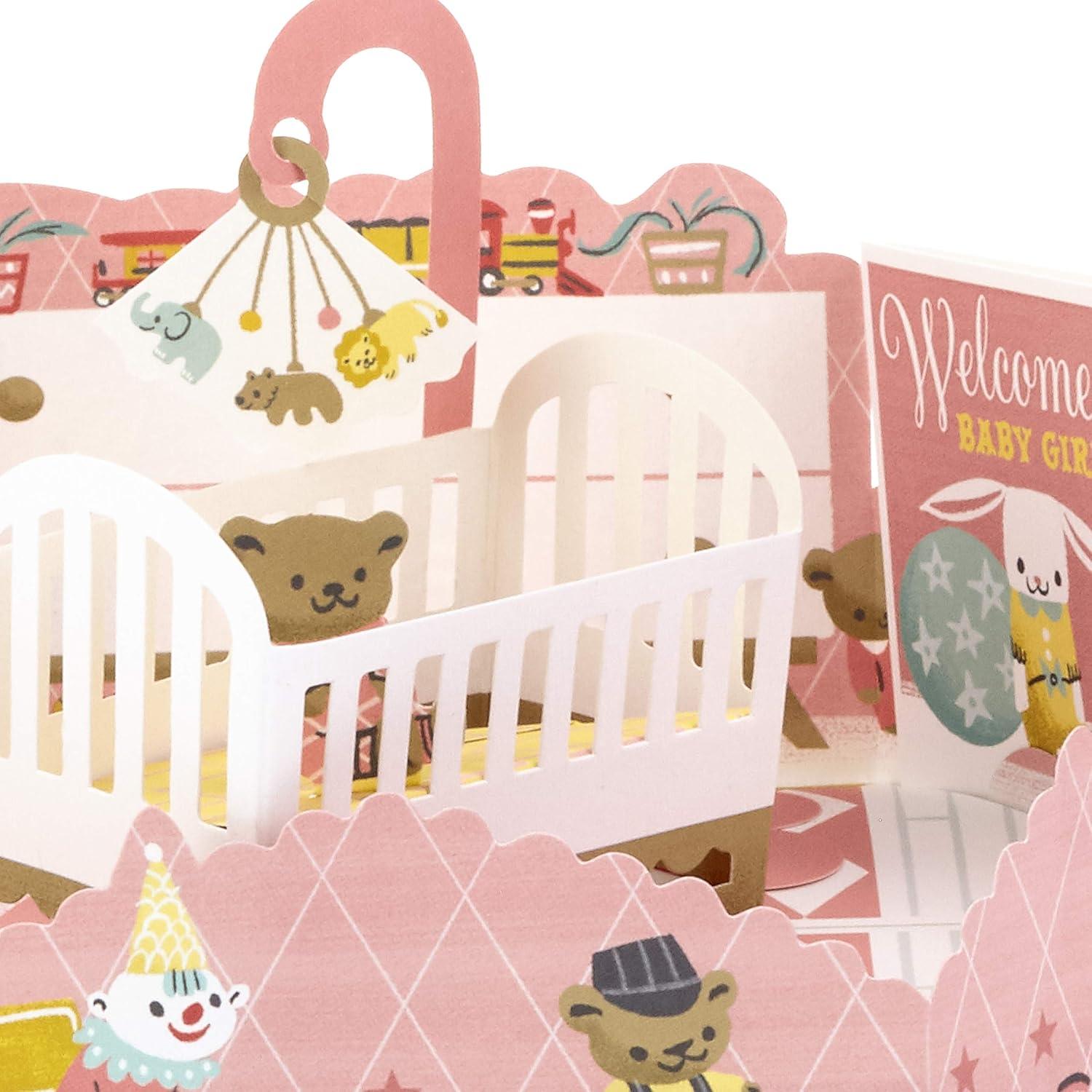 Tarjeta Pop Up Hallmark Baby Shower Niña Guardería 15.24x22.86cm