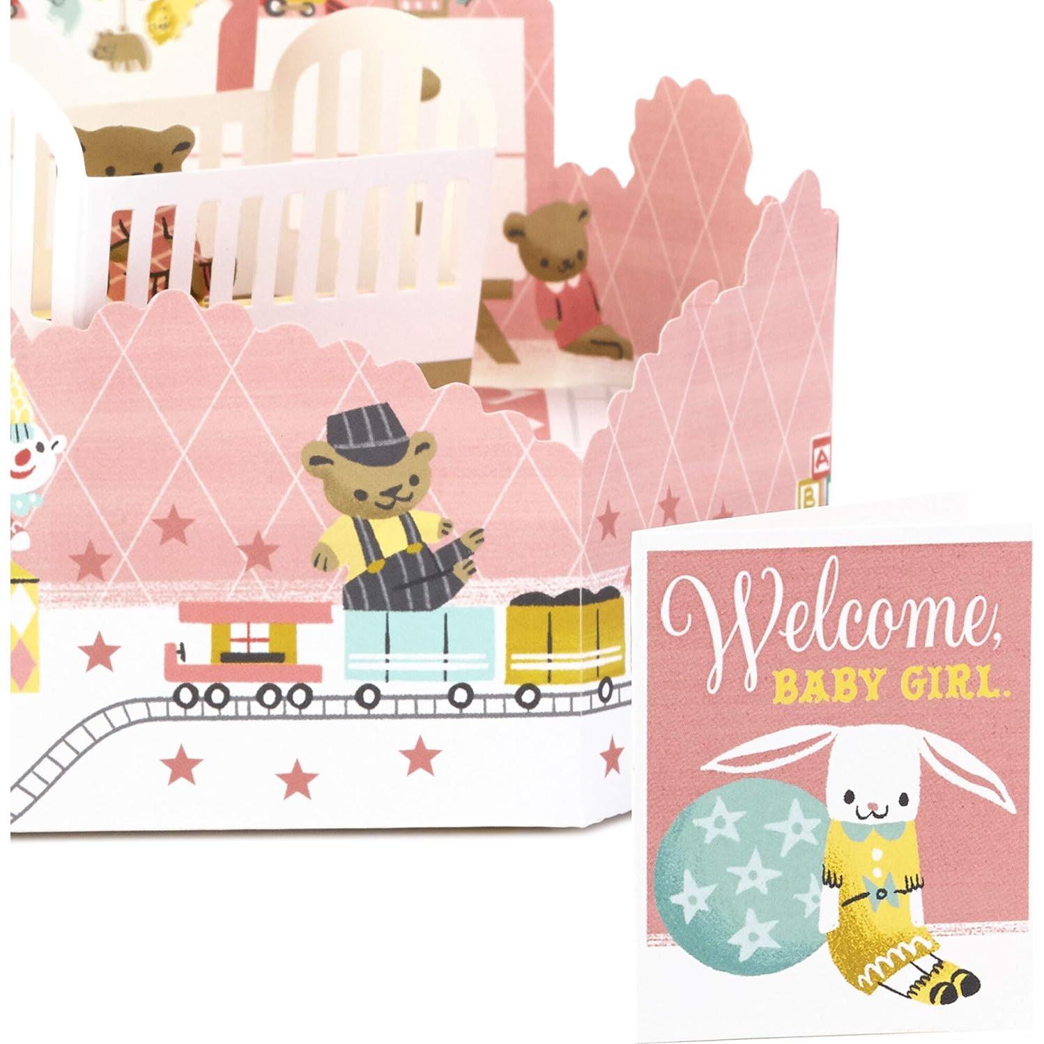 Tarjeta Pop Up Hallmark Baby Shower Niña Guardería 15.24x22.86cm