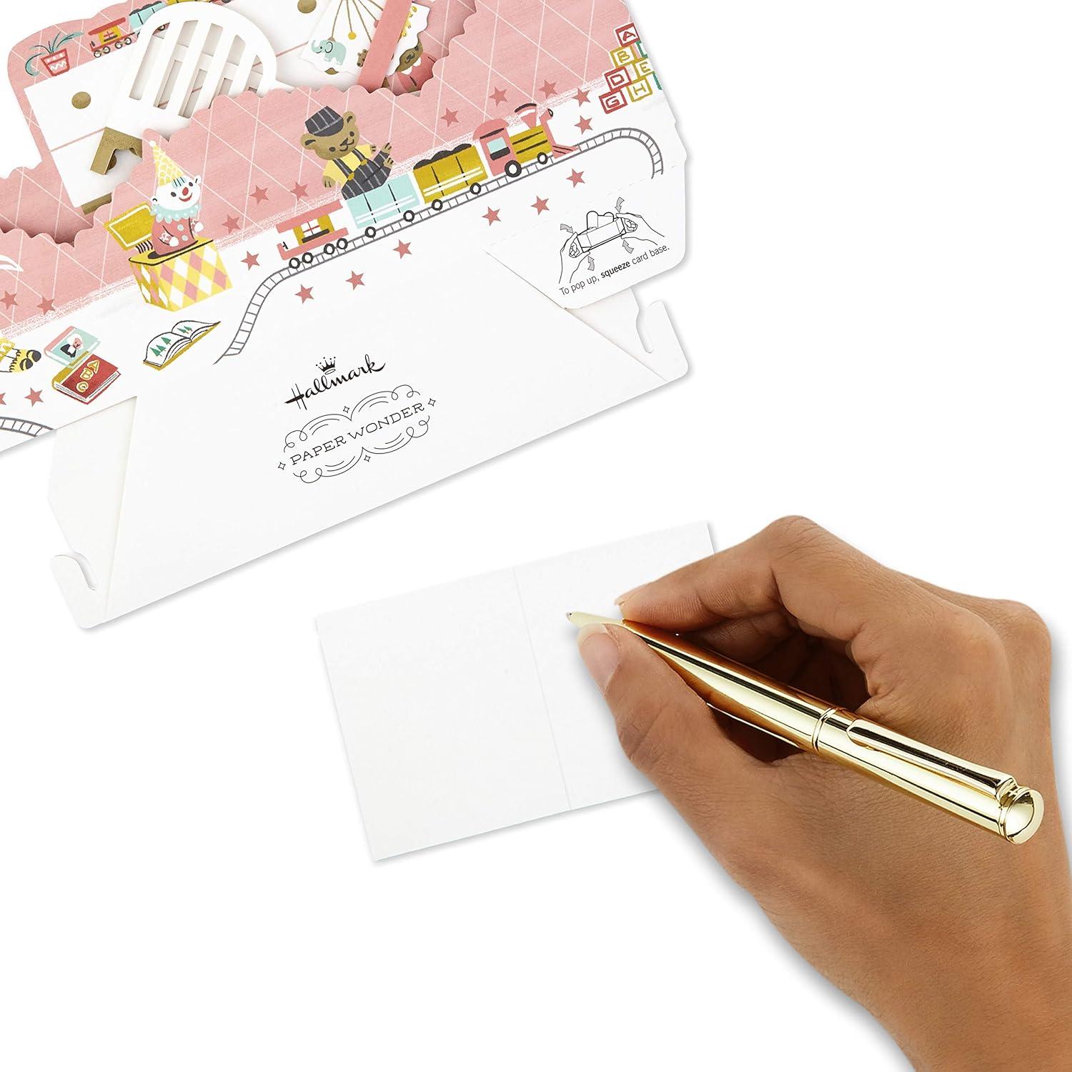 Tarjeta Pop Up Hallmark Baby Shower Niña Guardería 15.24x22.86cm