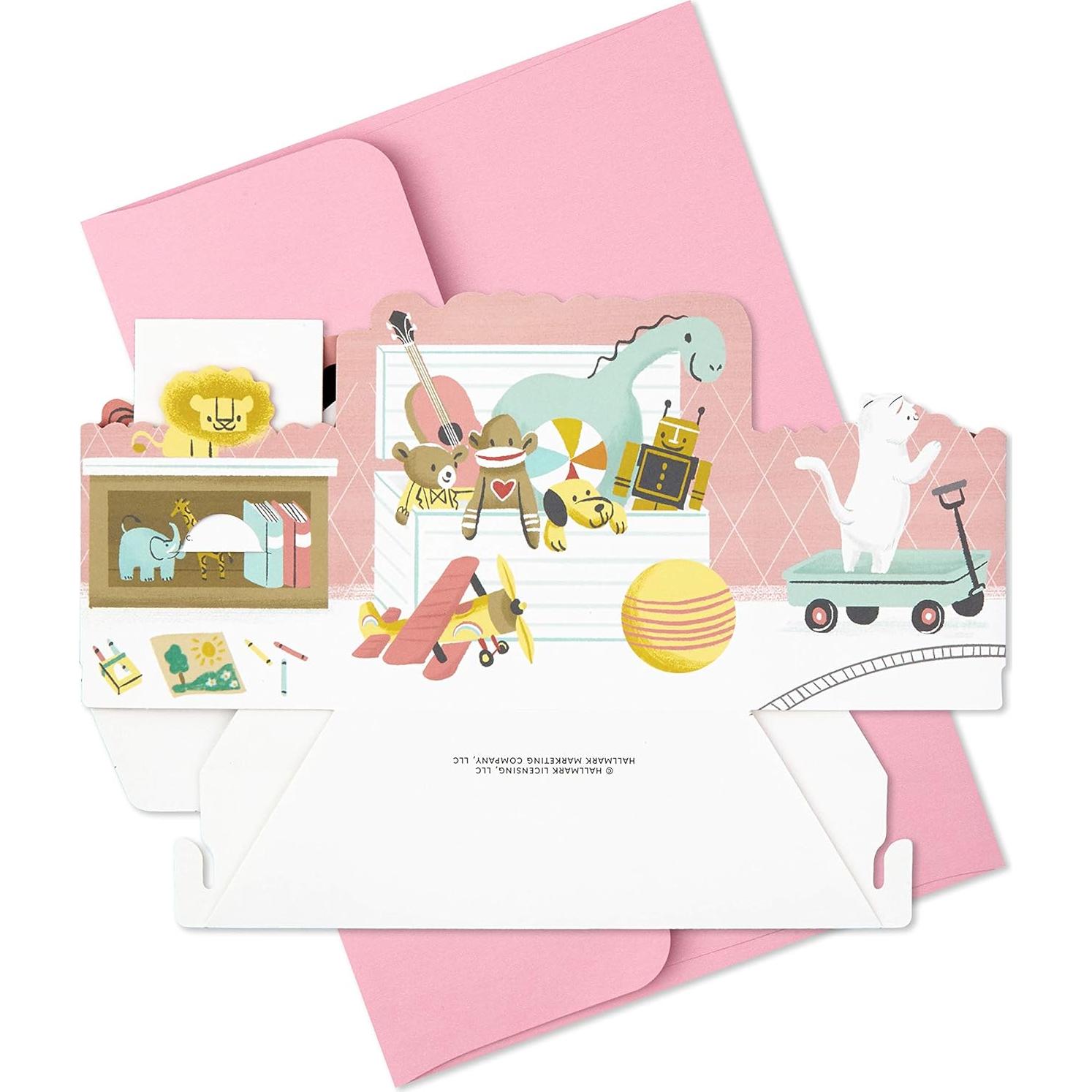 Tarjeta Pop Up Hallmark Baby Shower Niña Guardería 15.24x22.86cm