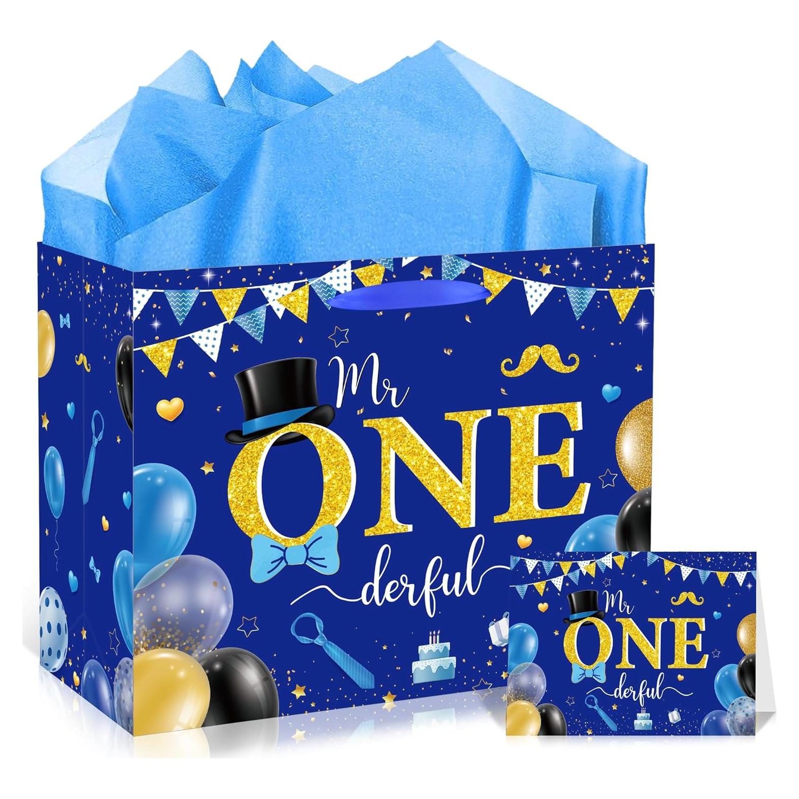 Bolsa de Regalo EoBeCy 1er Cumpleaños Niño Mr. Onederful